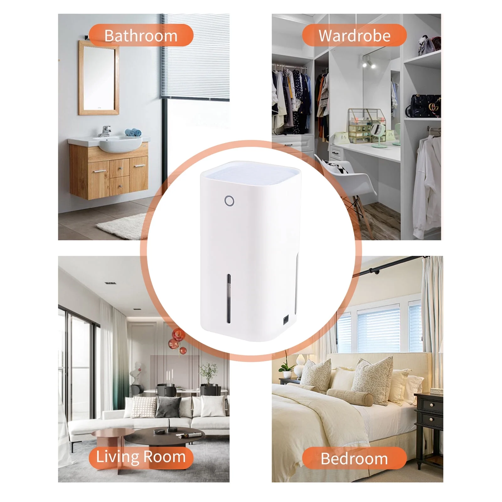 Anself 850mL Dehumidifier to 215 Sq. Ft Portable Small Dehumidifier Auto-off Protection Humidity Control for Home Basements Bedroom Garage Wardrobe RV