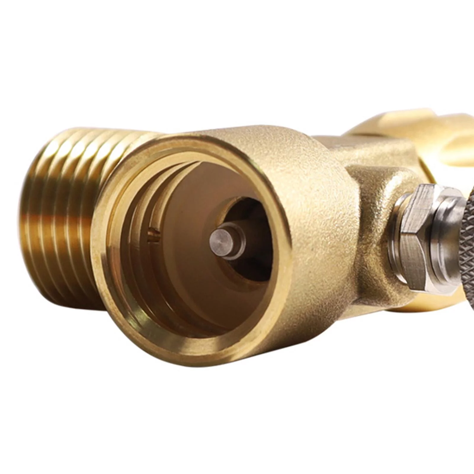 Cylinder Refill Adapter with Switch Outer Thread 4 to .8-14 Refill Bottle CO2 Cylinder Filling Adapter , Without Pressure