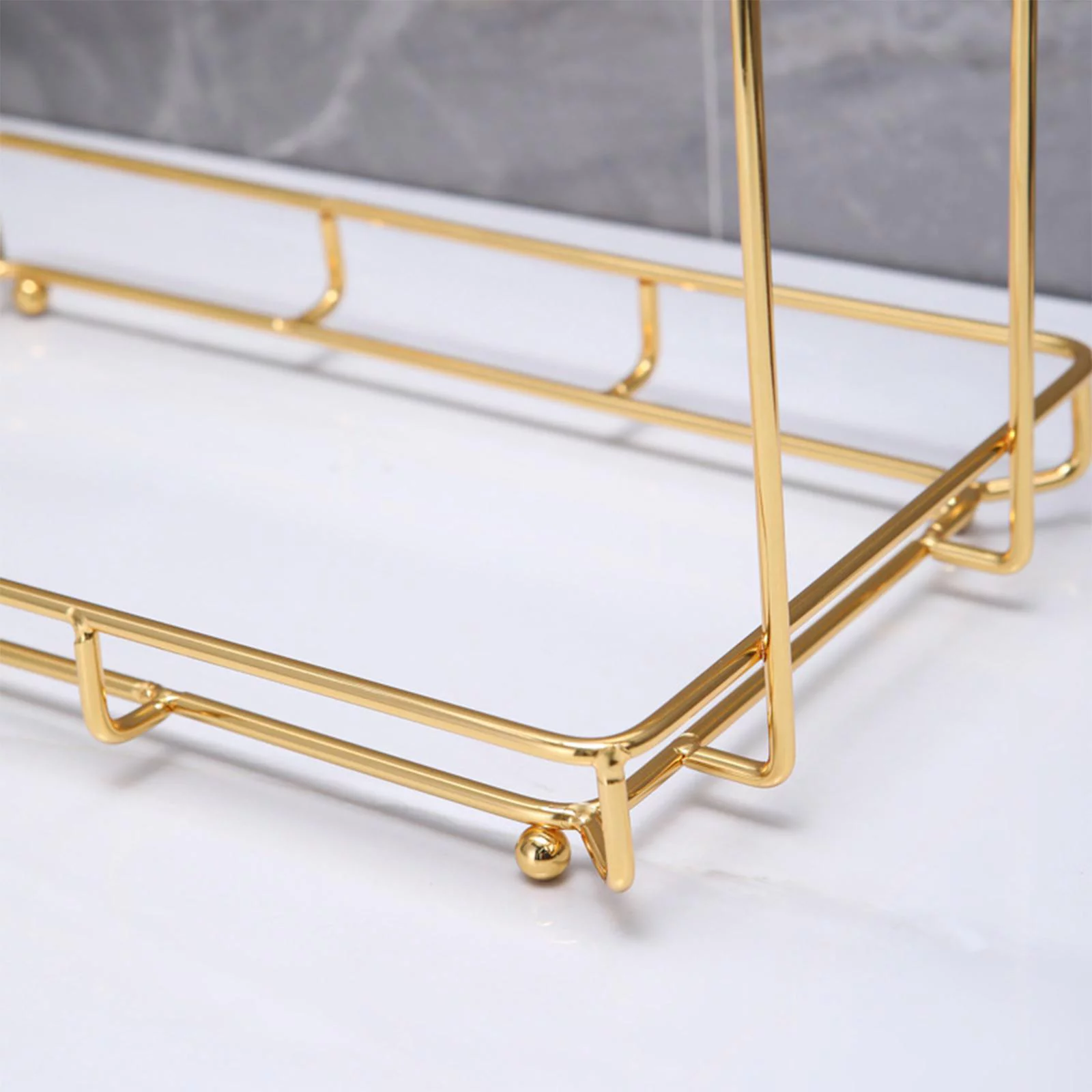 Countertop Storage Rack,2 Layer Cosmetic Storage Box Organizer,Lipstick Makeup Holder,Perfume Display Bathroom,Countertop, L