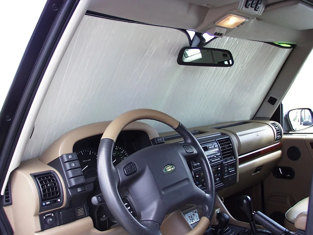 HeatShield, The Original Windshield Sun Shade, Custom-Fit for Land Rover Discovery SUV 1999, 2000, 2001, 2002, 2003, 2004, Silver Series