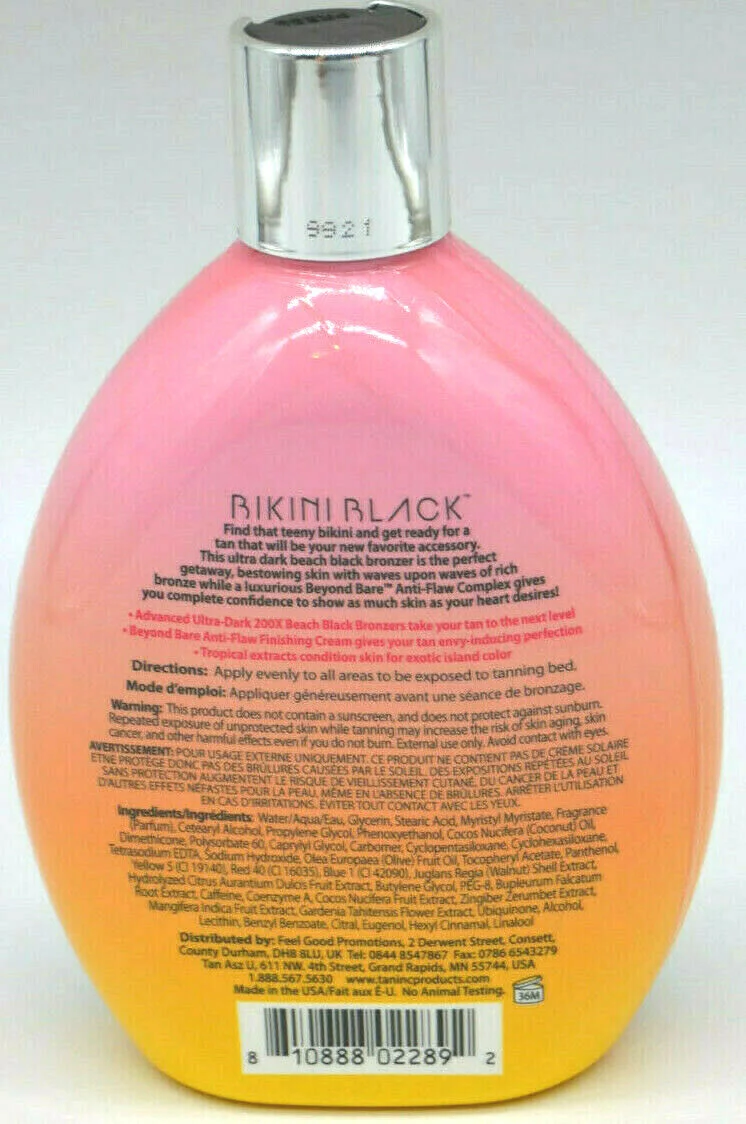 Tan Asz U BIKINI BLACK Advanced Ultra Dark 200x Black Bronzer 13.5 oz