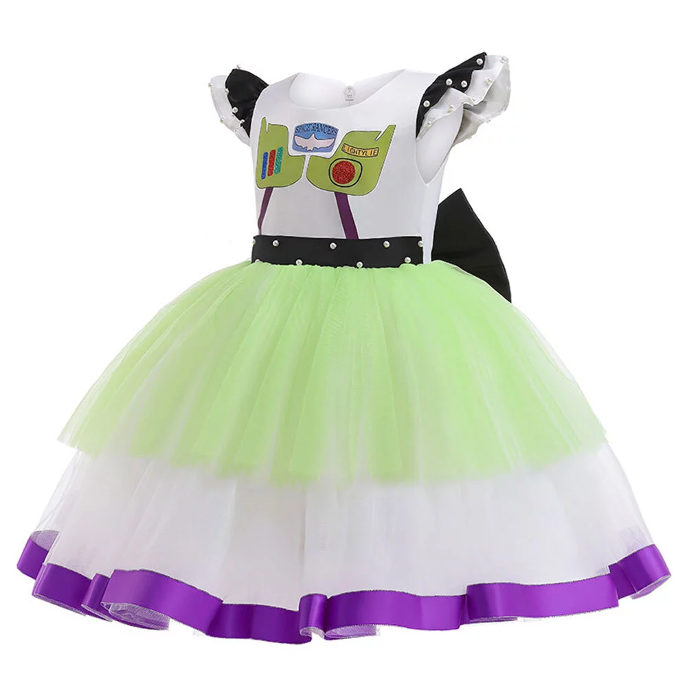 Girls Kids Buzz Lightyear Tutu Dress Halloween Christmas Birthday Skirt Outfit