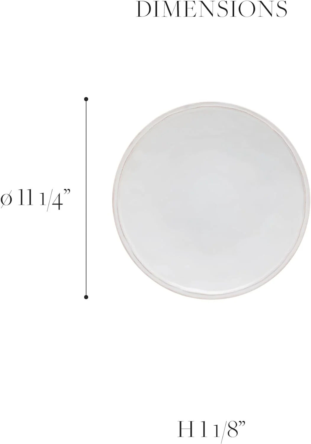 Ceramic Stoneware 11'' Dinner Plate - Fontana Collection, White | Microwave & Dishwasher Safe Dinnerware | Food Safe Glazing | Restaurant Quality Tableware