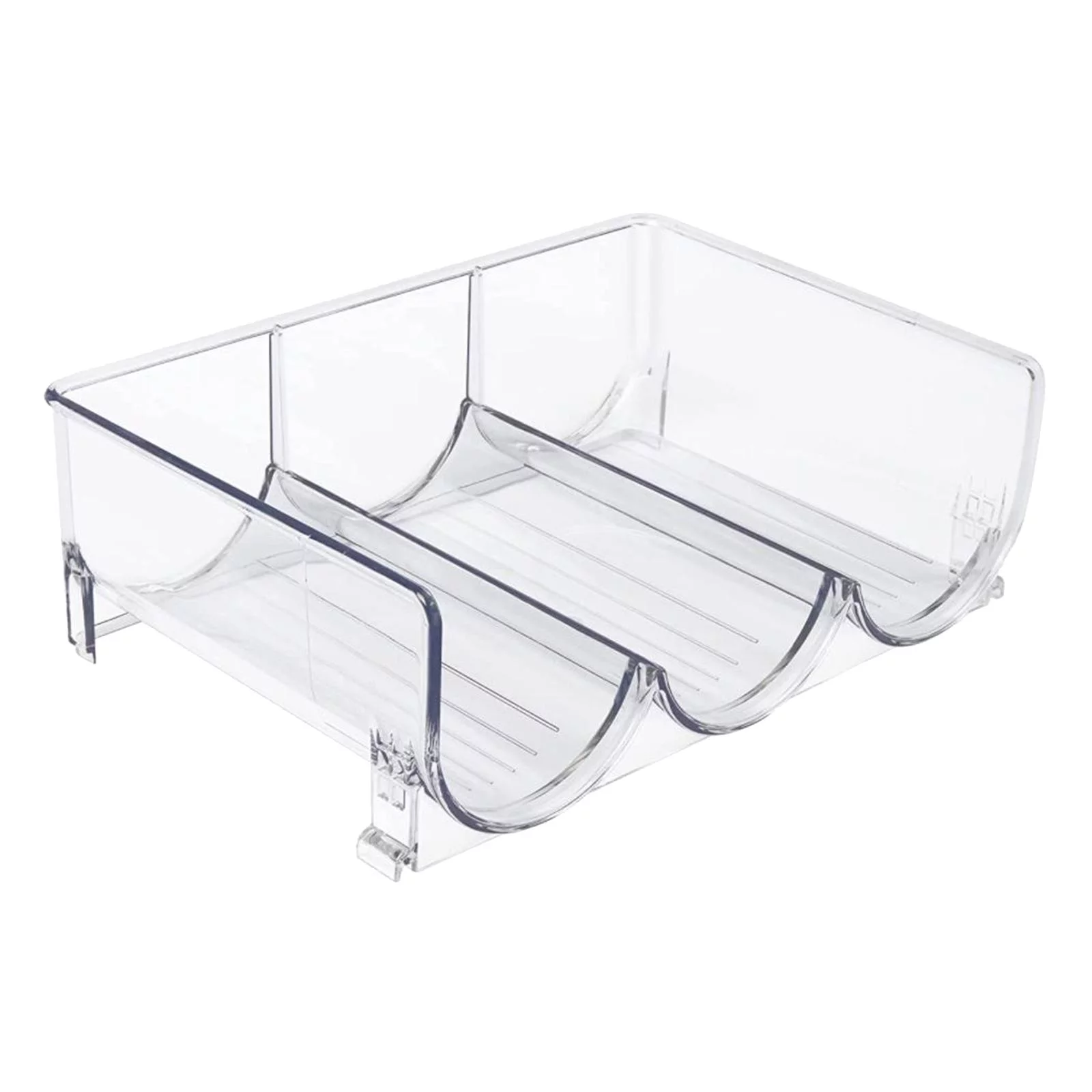 Clear Rack Water Bottle Holder Pet Stackable Modern for Fridge Cabinets , 3 grid