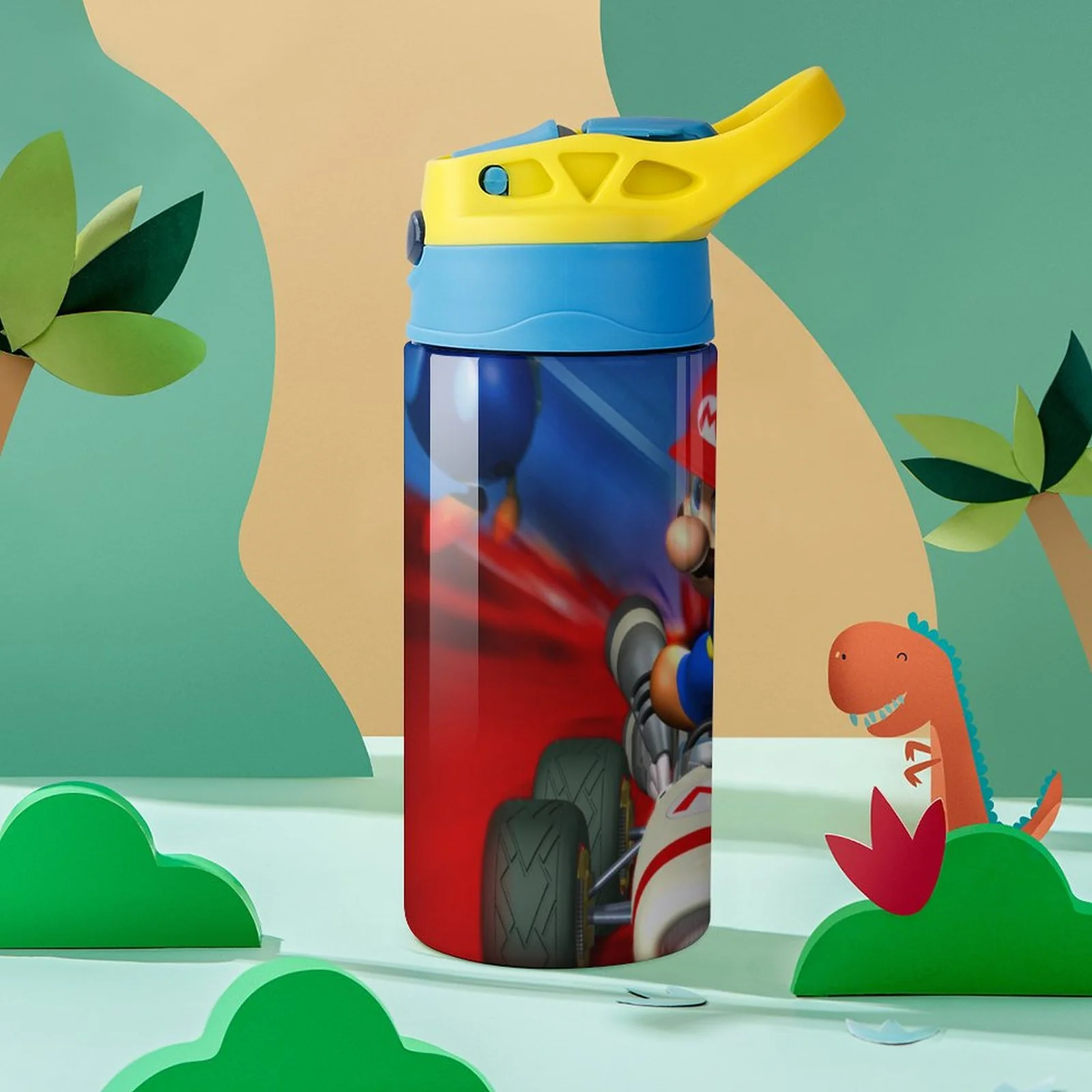 Game Mario Kid's Insulated Water Bottle With Straw Vacuum Stainless Steel Cup Leak-Proof Children Toddler Thermoses