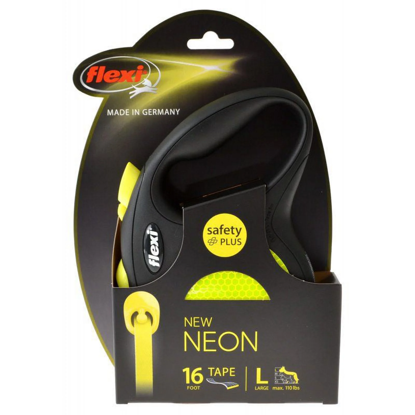Flexi New Neon Retractable Tape Leash [Dog, Leads Retractable] Large - 16' Tape (Pets up to 110 lbs)