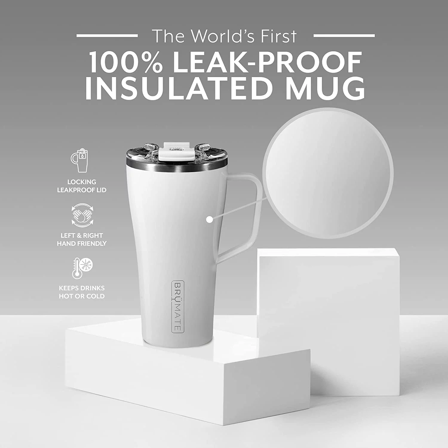 Brümate Toddy 22 Oz Ice White Insulated Mug DWTD22WHT
