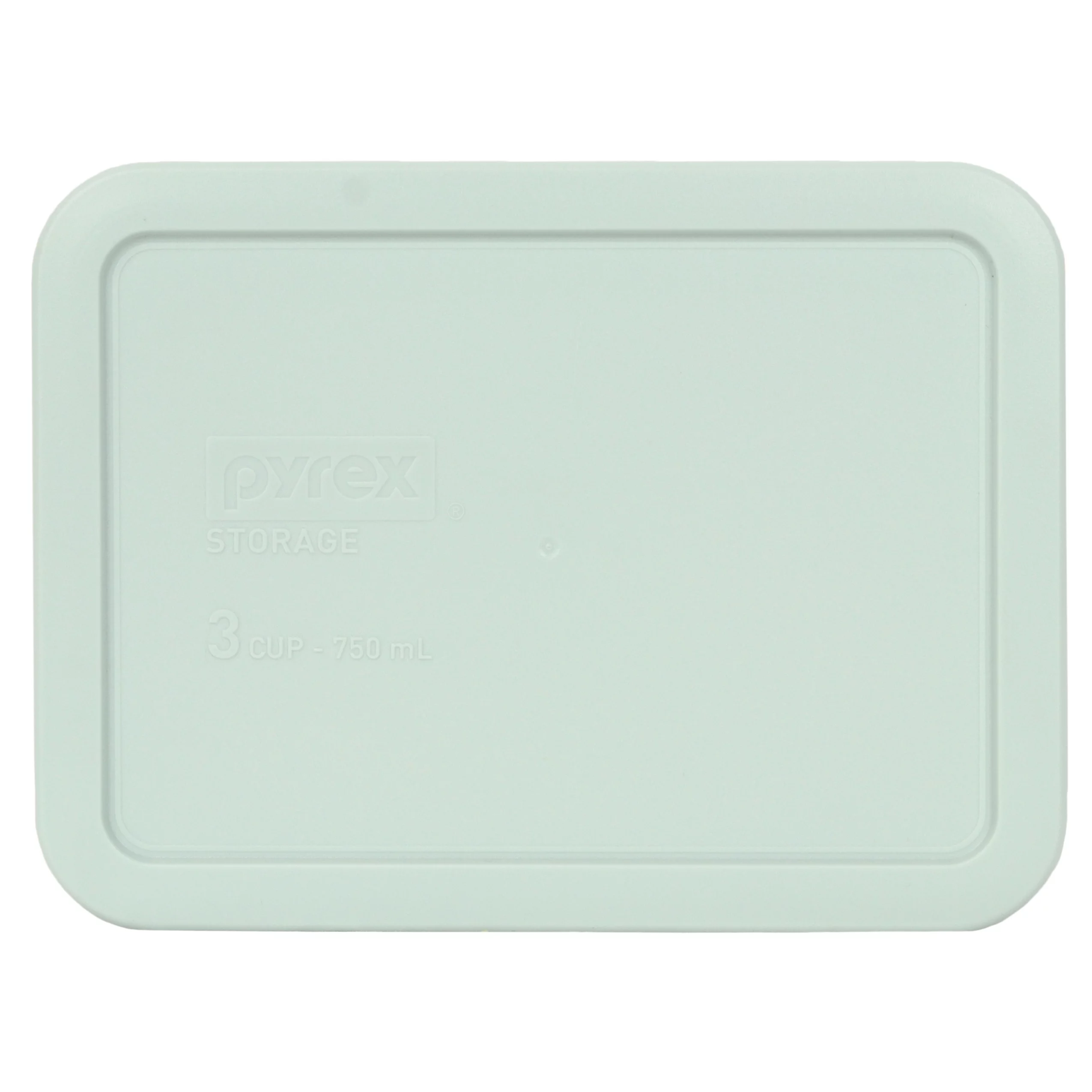 Pyrex (2) 7210 3-cup Glass Dishes & (2) 7210-PC Muddy Aqua Lids