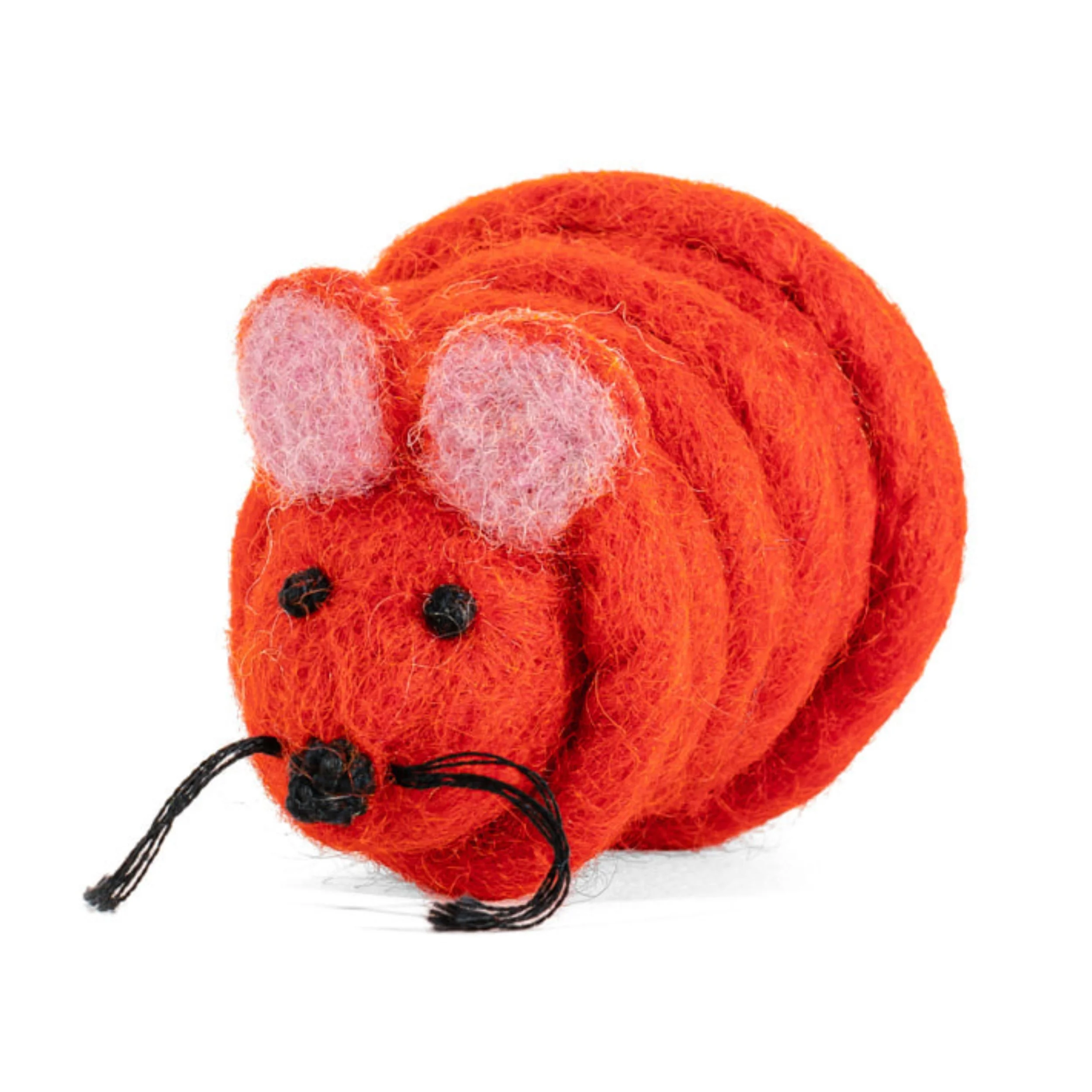 Cat in the Box Catch a Mouse by The Tail Wool Cat Mouse Toy with a 6-Foot Tail for Indoor Cats Kittens. Cute Cat Toy Mouse, Rat Plush Toy, Fake Mouse, Mice. No Catnip. (Christmas Red)