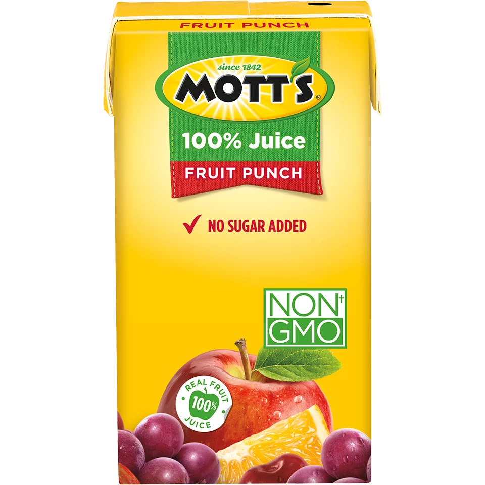 Mott's 100% Fruit Punch Juice, 4.23 fl oz boxes, 4 pack