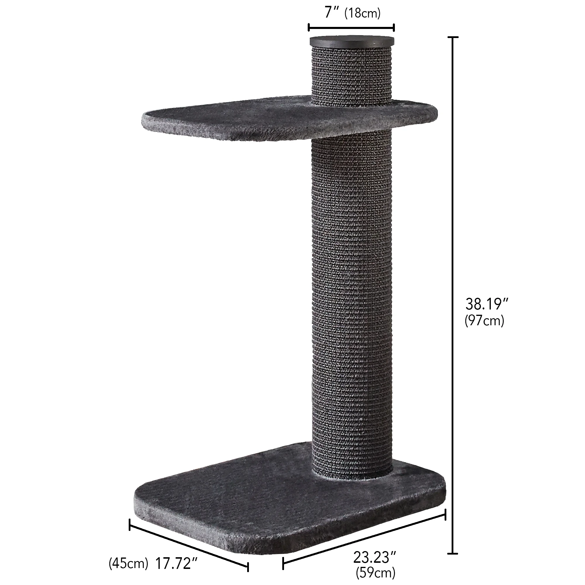 Two by Two Maple Cat Tree 2 Grey 38.2-inch Cat Scratching Post