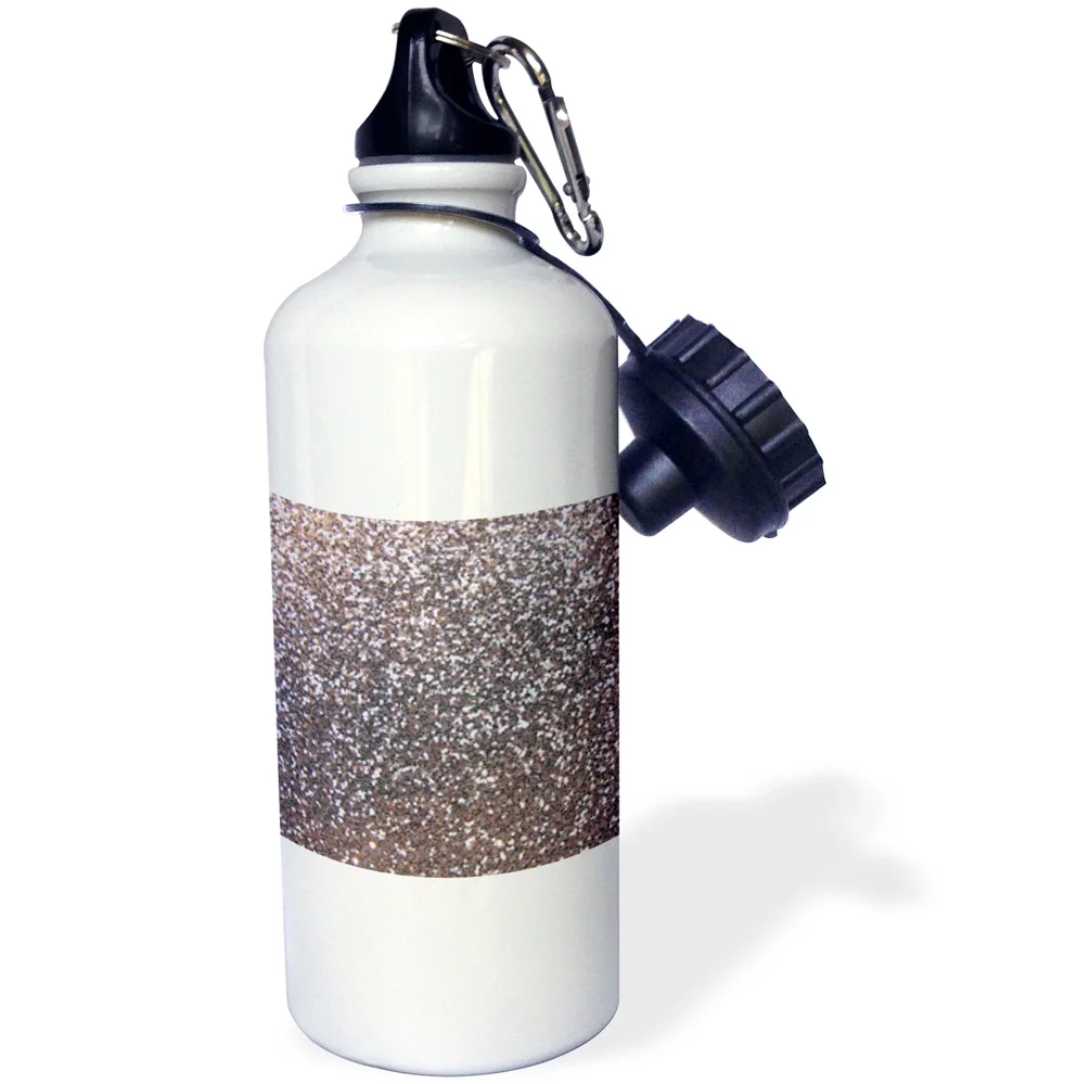 Silver Faux Glitter - photo of glittery texture - metallic sparkly bling - diva glam sequins glamor 21 oz Sports Water Bottle wb-112929-1