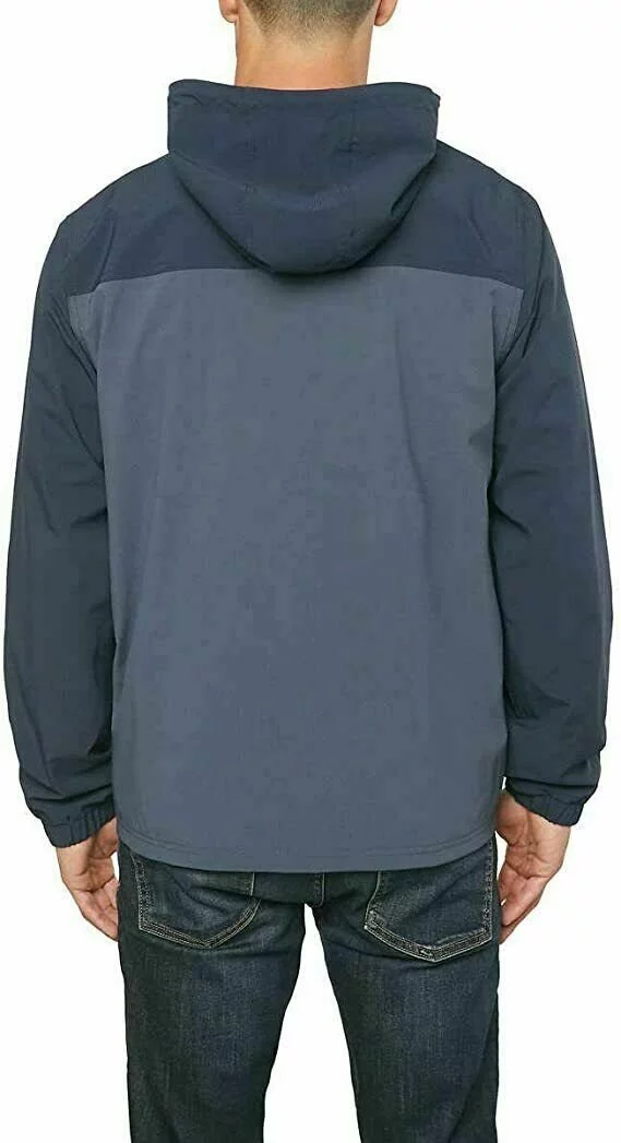 VOYAGER Men's Windbreaker Windwear Hoodie Jacket Blue Total Eclipse Water Resist