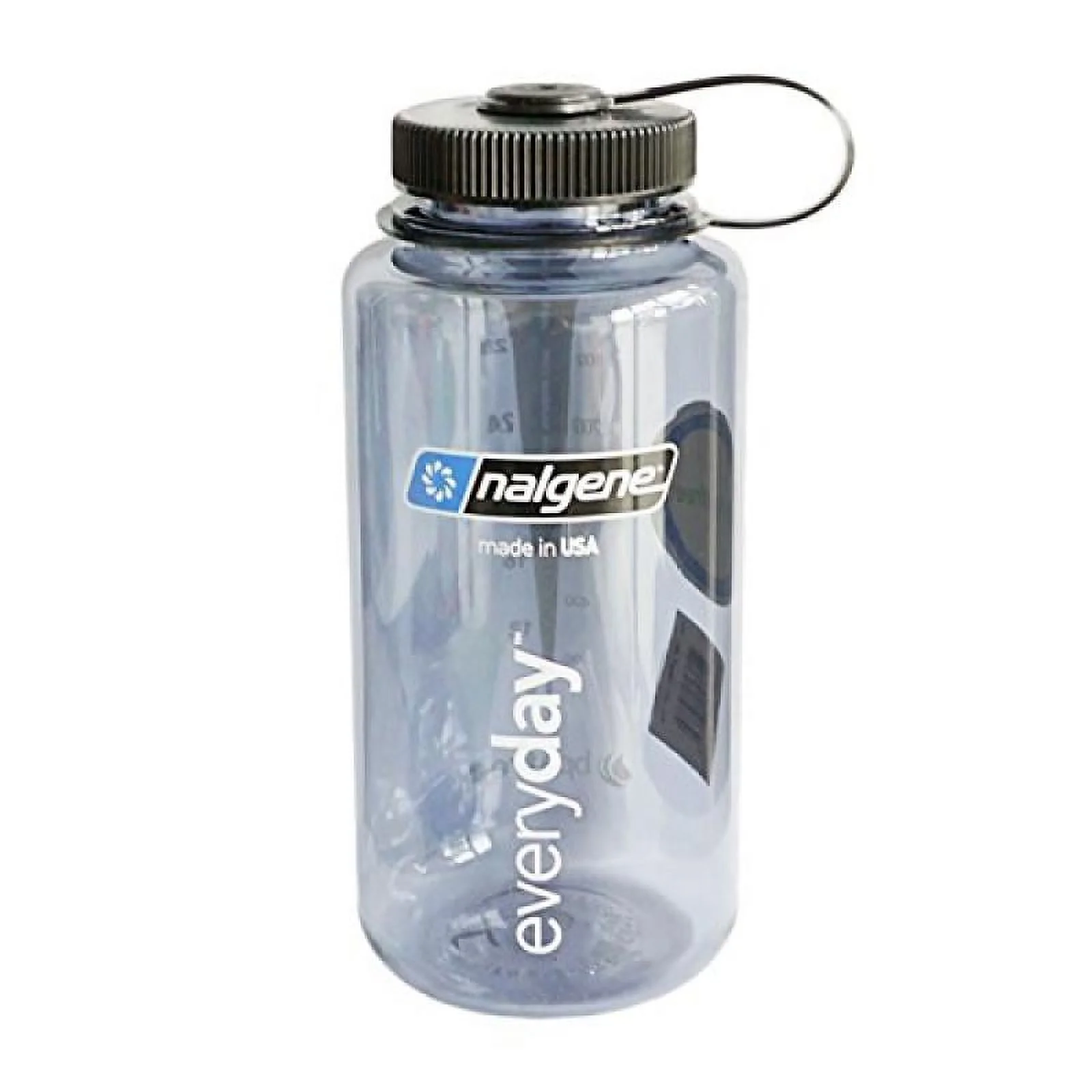 Nalgene BPA Free Tritan Wide Mouth Water Bottle, 32 Oz, Gray with Black Lid