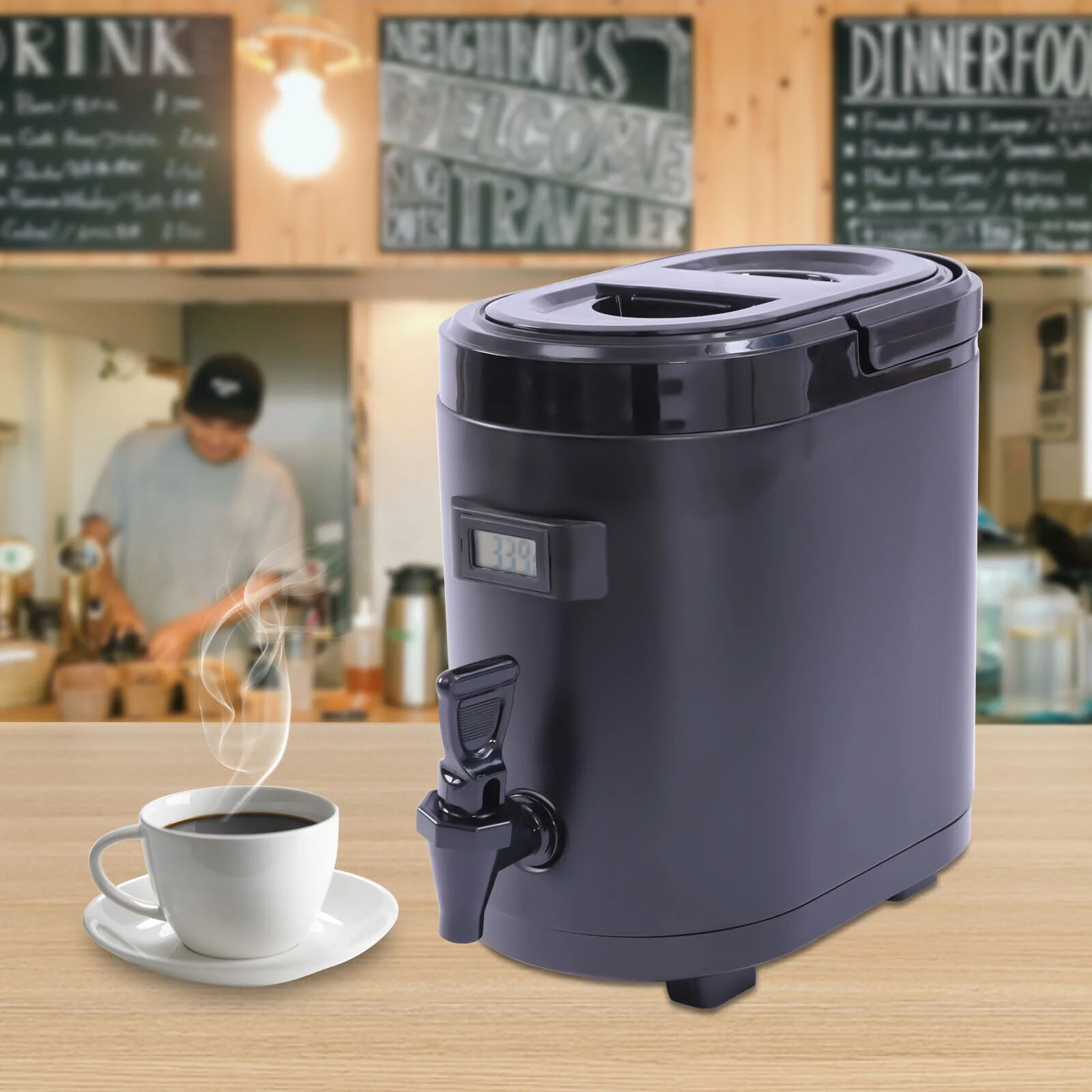 TFCFL 6L Cold Hot Insulated Beverage Dispenser Coffee Tea Water Milk Dispensing Spout