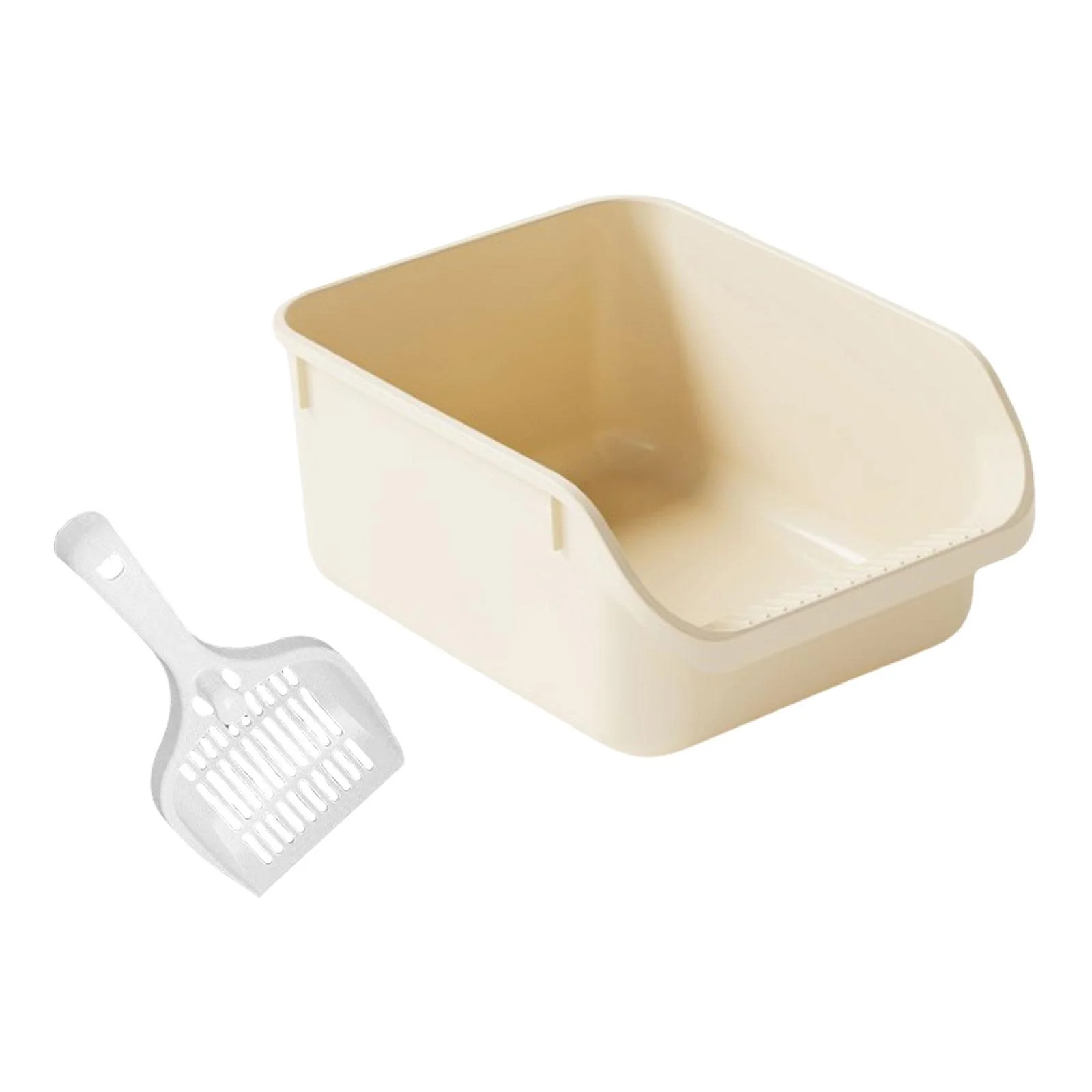Toysmith Cat Toilet Sand Box s Litter Litter Container High Sided Easy Carry Kitty Litter Pan Cat Litter Toilet Beige