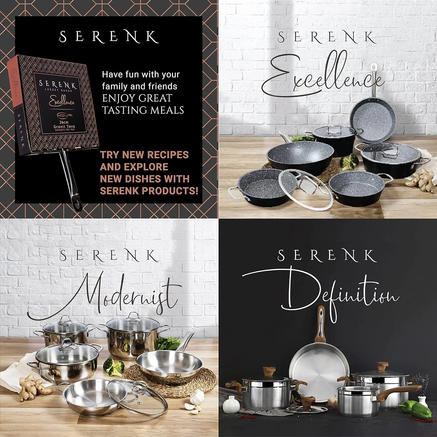 Excellence Granite Series 11 Inch Wok, Nonstick Stir-Fry And Frying Pan With Sturdy Steel Handles, Easy To Clean, Ideal For Stovetop And Electric Stove Cooking (10 Inc)