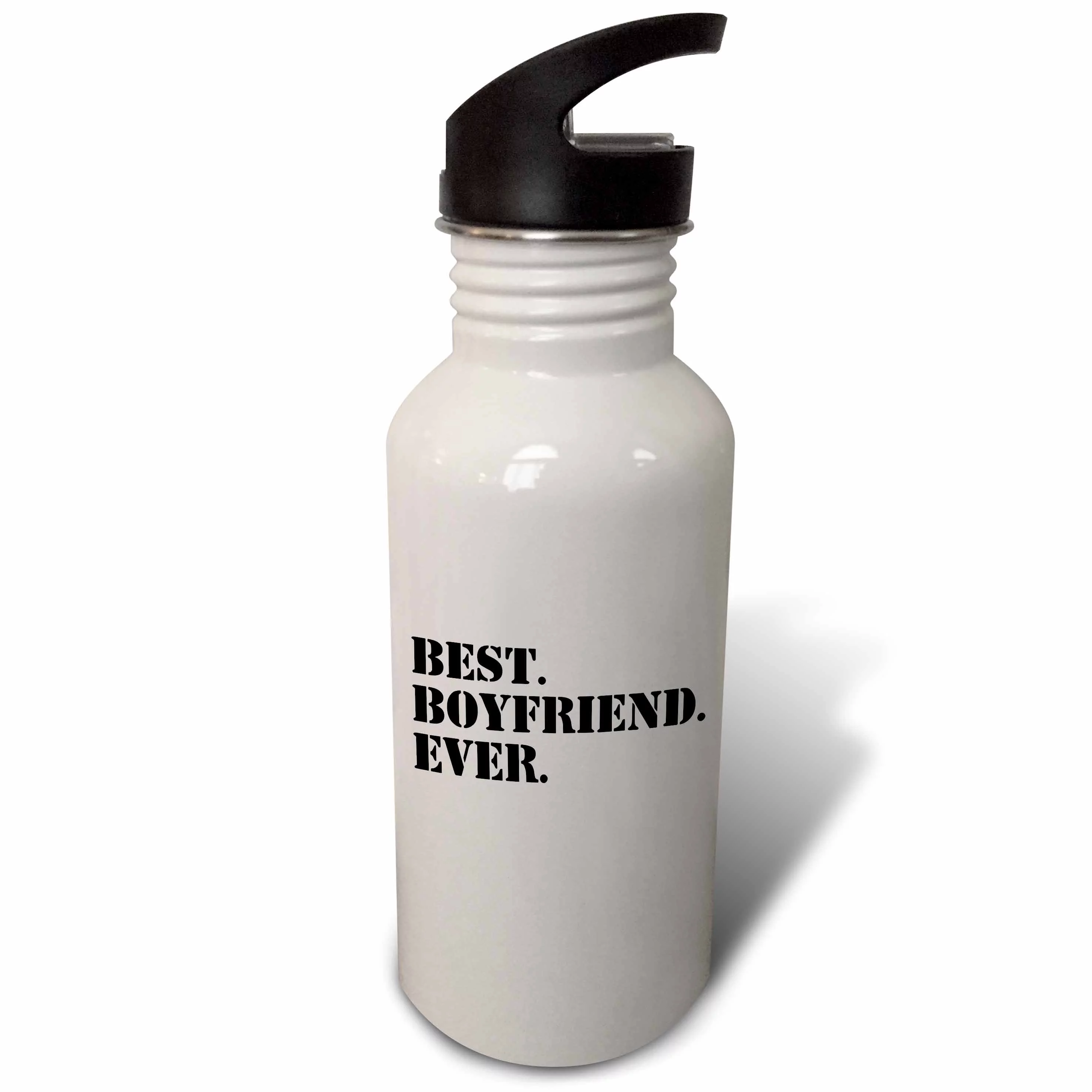 Best Boyfriend Ever, Gifts for him, Anniversary, Valentines Day, black text 21 oz Sports Water Bottle wb-203241-1
