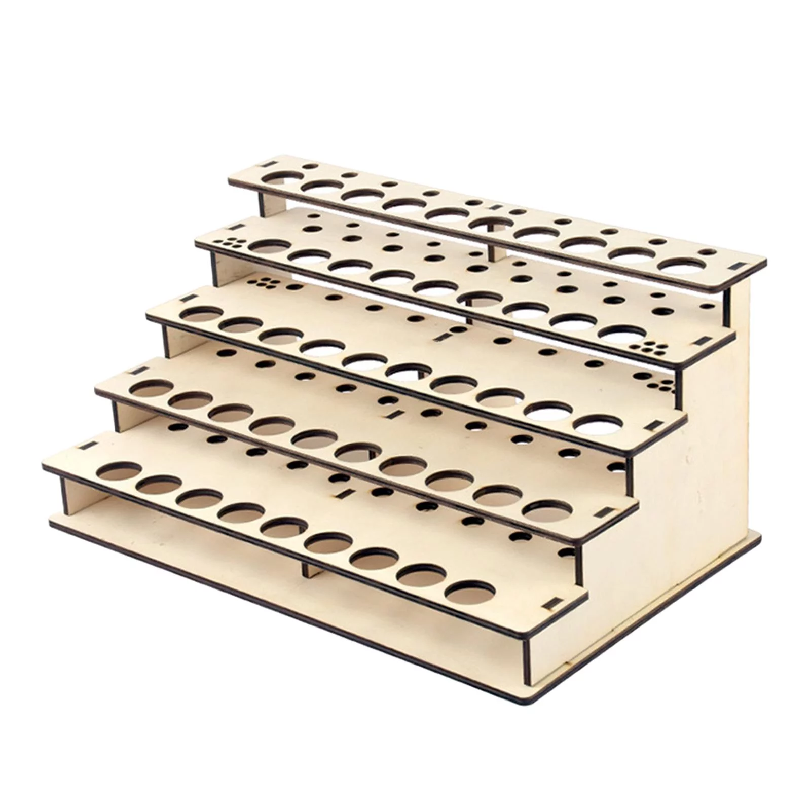 DIY Wooden Paint Storage Rack Paint Organizer with 43 Holes, Ink Bottle Stands ,Pigment Organizer Holder for Home Workspace