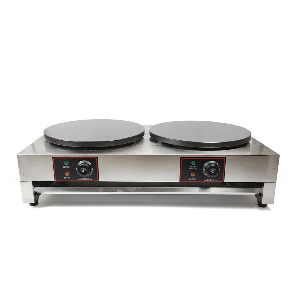 Double-Head Crepe Maker, Commercial Electric Crepe Pancake Maker Griddle