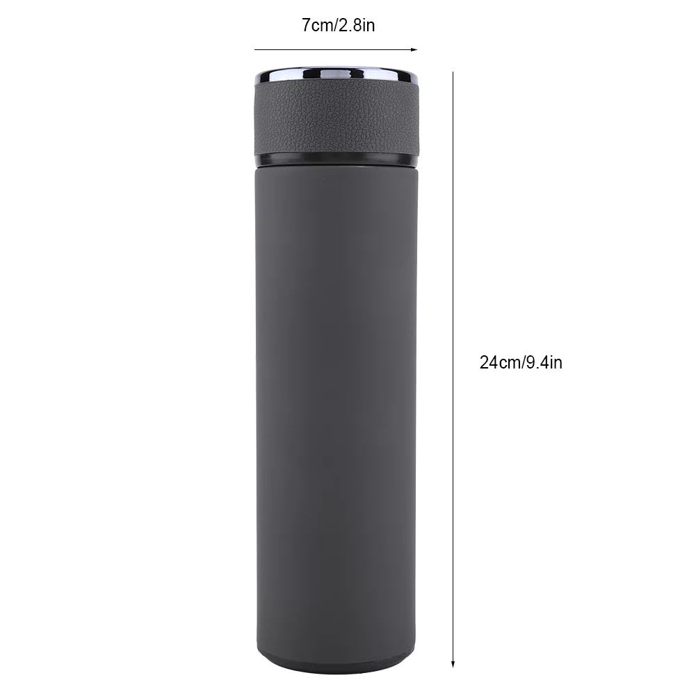 Qulable Stainless Steel Vacuum Water Bottle, Tea Coffee Leakpoof Thermos, Car Office Cups, Grey