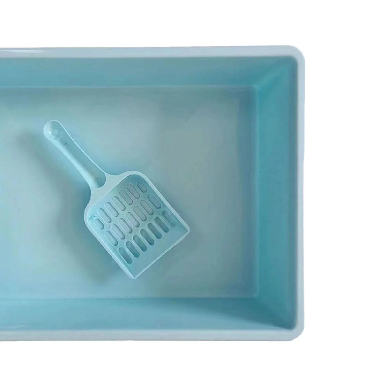 Cat Pet Litter Tray Toilet Bedpan Container Deep Loo Litter Pan Blue