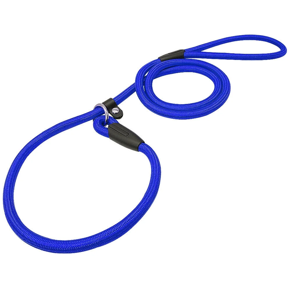 5ft Slip Lead Dog Leash Nylon Rolled Rope Pet Collar Obedience Recall Training