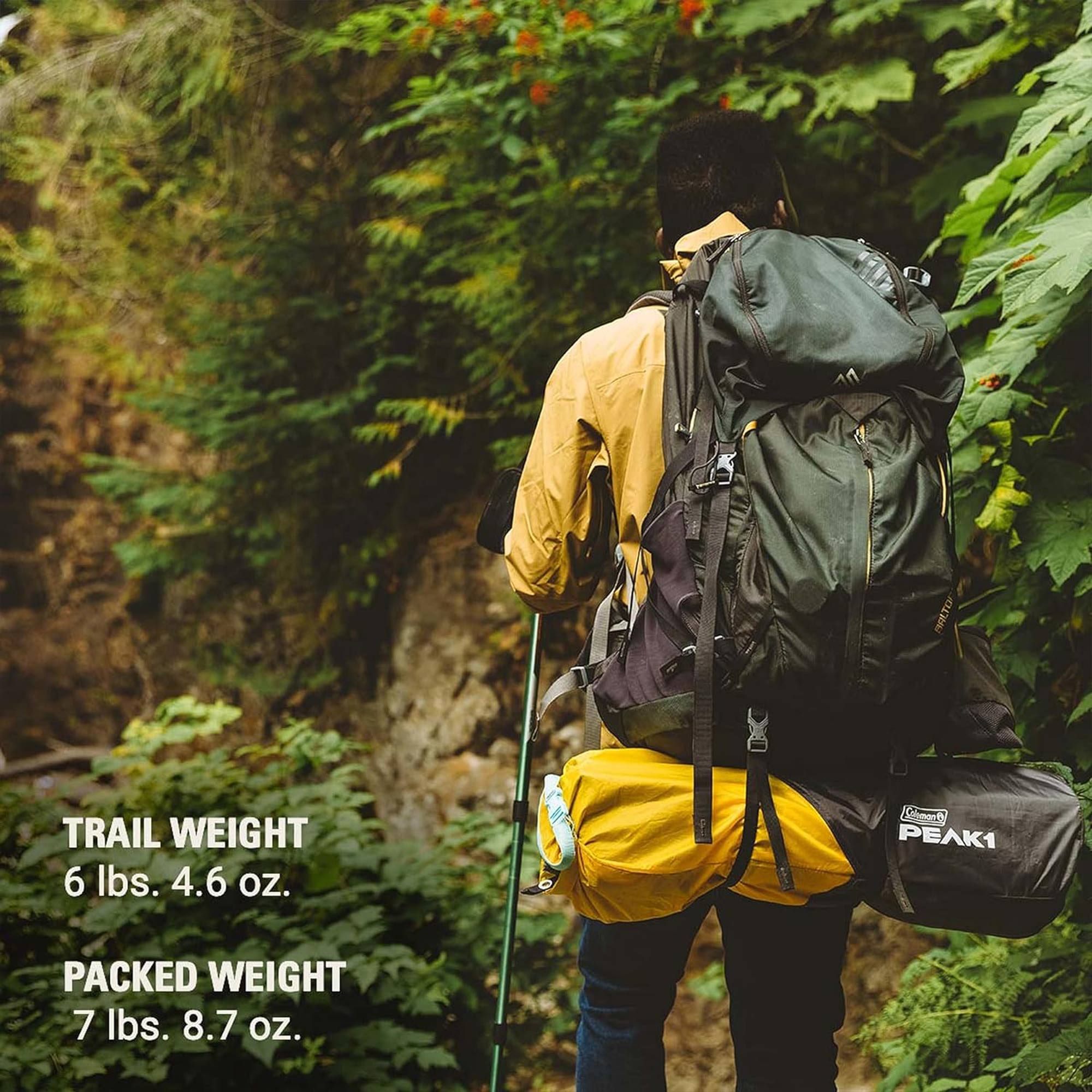 Coleman PEAK1 Premium 3 Person Backpacking Tent w/Waterproof Fabric