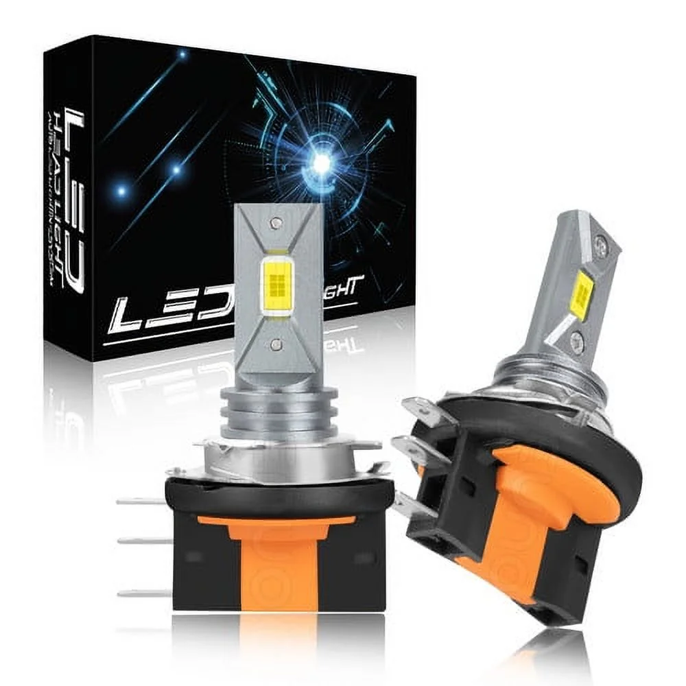 Quayub H15 Led Headlight High Beam Bulb,1:1 Mini Size 12 Upgraded Chips Extremely Super Bright 10000 Lumens 6000K Xenon White(Pack of 2)