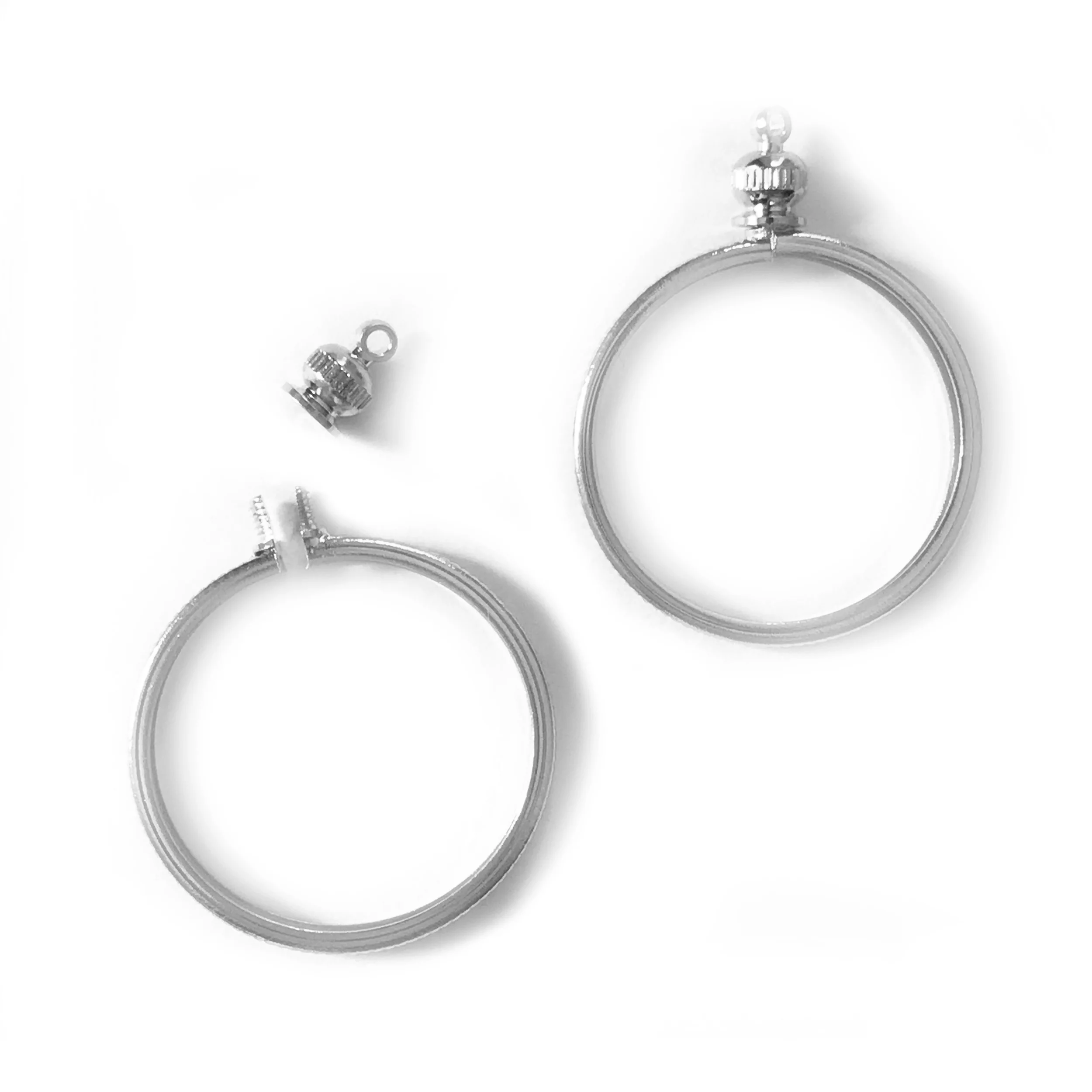 Coin Holder Bezel for USA Penny 1 cent Silvertone Pack of 4