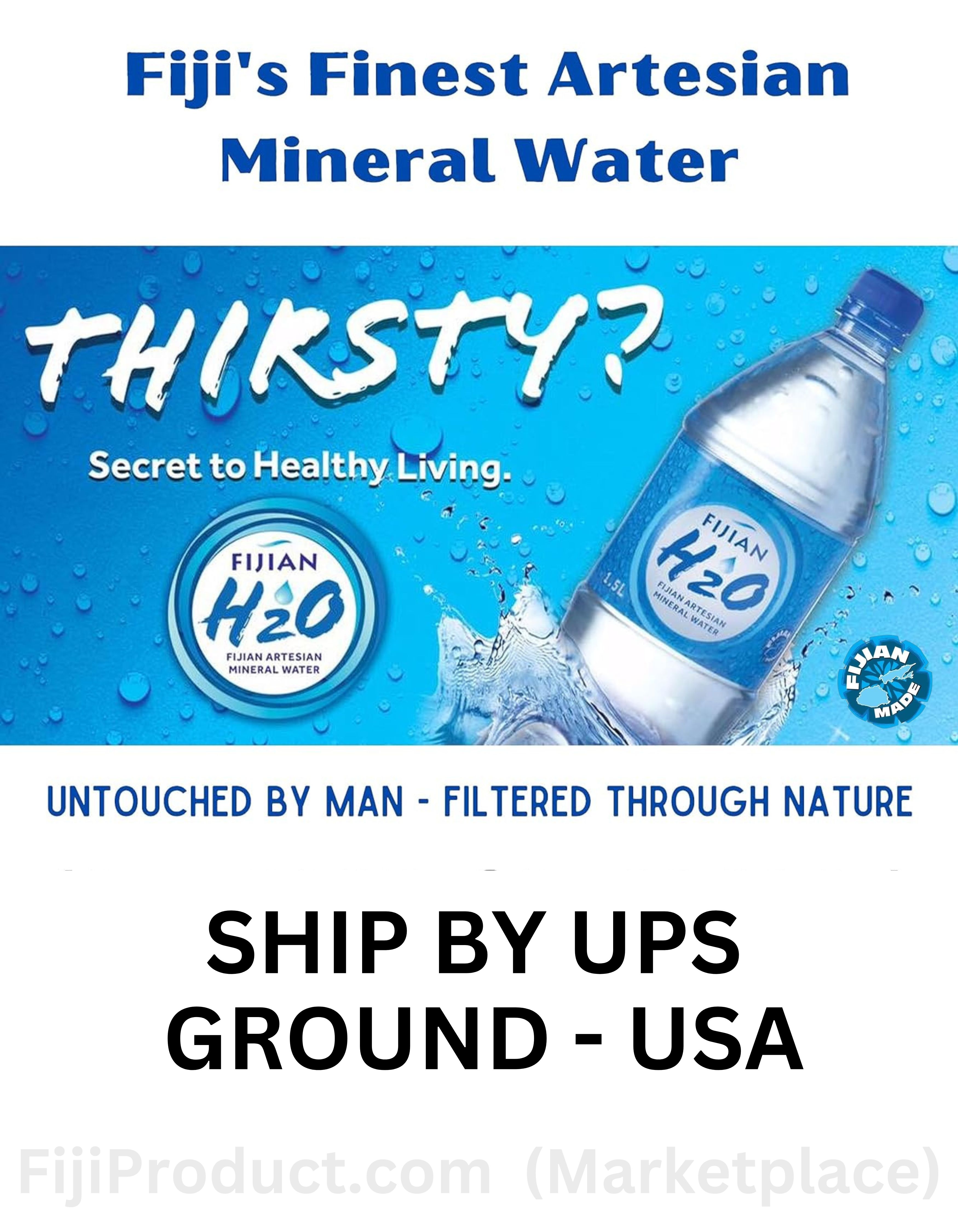 FIJIAN H20 Natural ARTESIAN Mineral Water (Case Pack Of 24 x 20.28 Oz Bottles) Discover Fiji's Finest H20, Naturally High pH & SMOOTH TASTE
