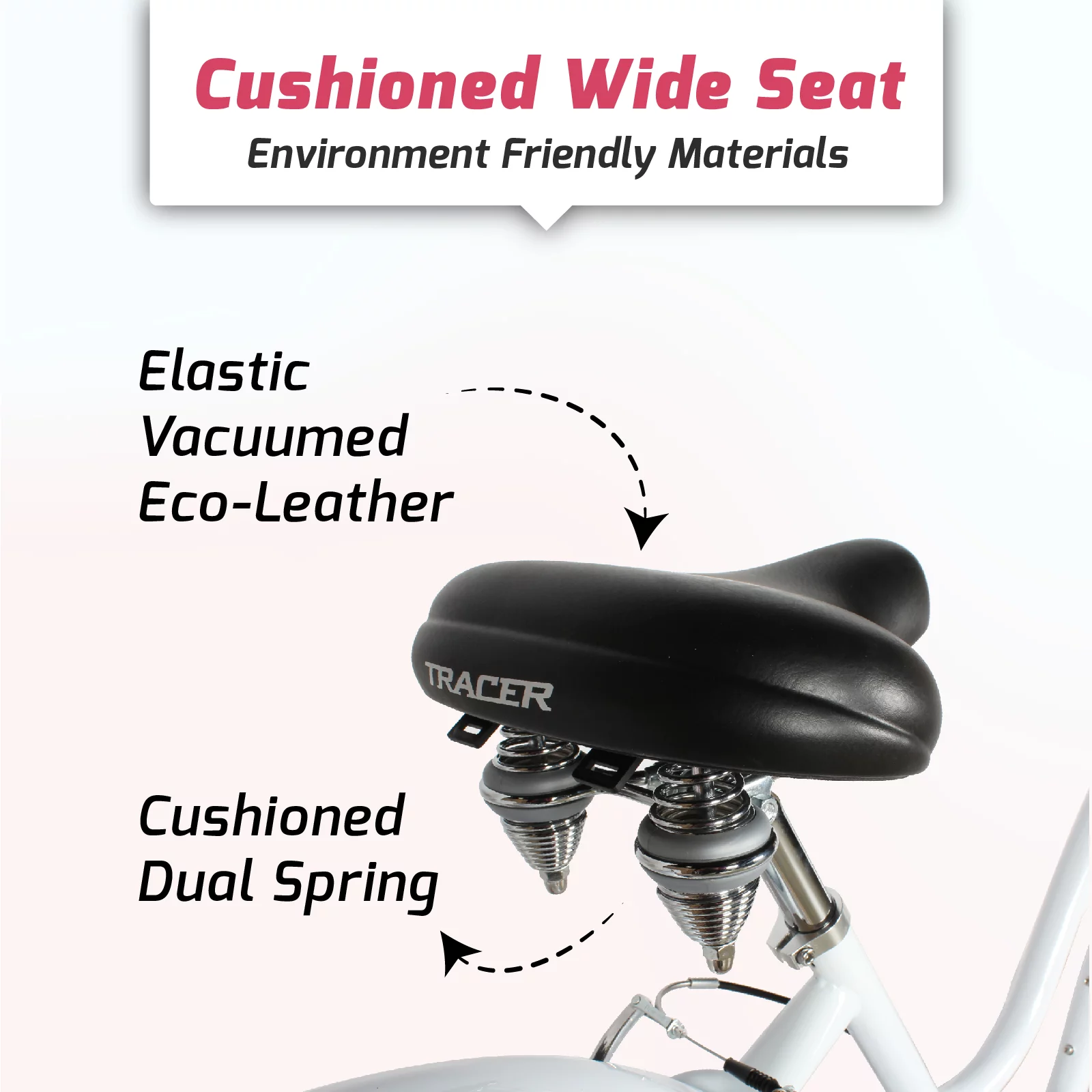 Tracer Taha 26 Inch 7 Speed Beach Cruiser Bikes with Fenders for Women - White