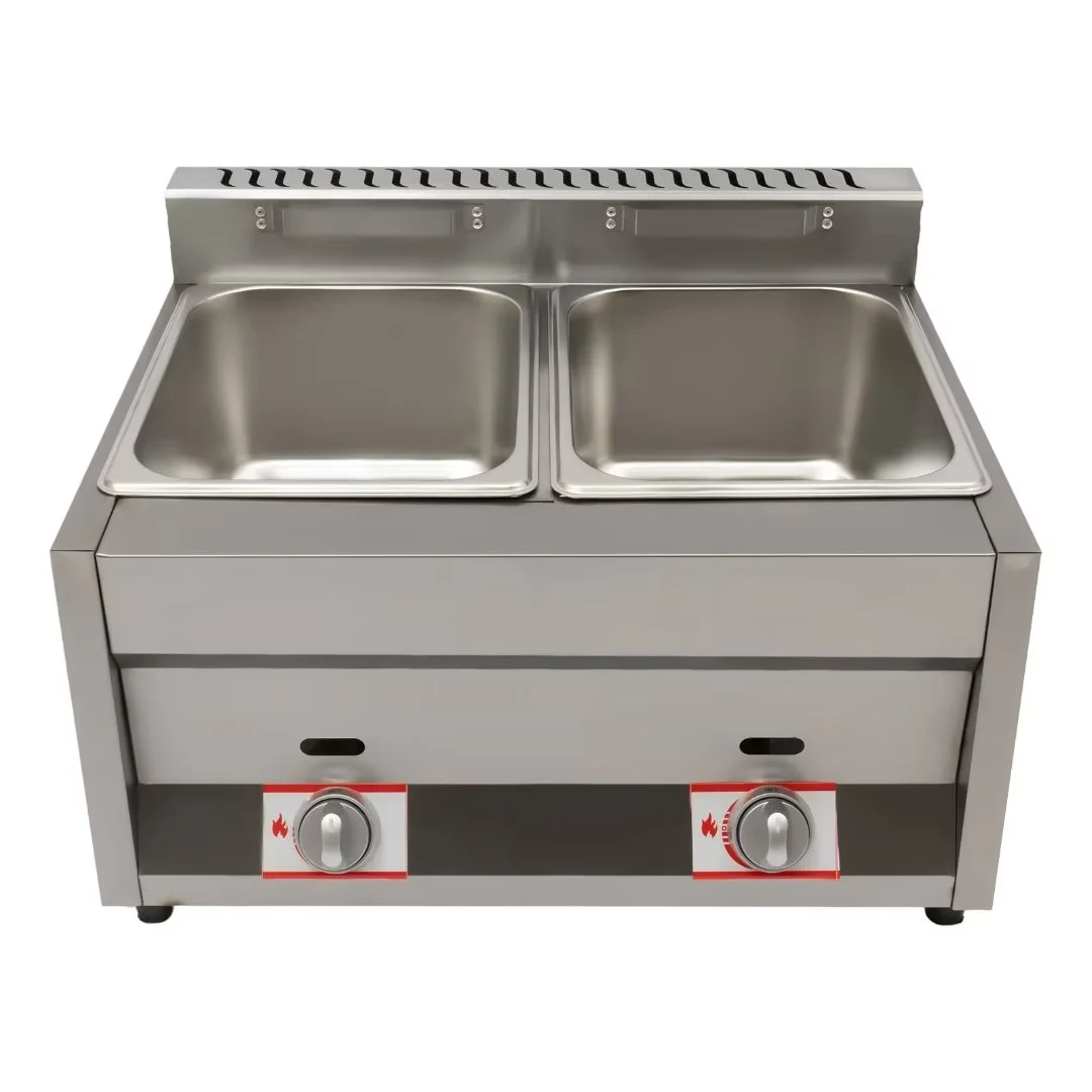 TFCFL 2-Pan 400 fl oz Commercial Gas Bain Marie Buffet Countertop Food Warmer Steam Cooking Heating Pot 26.79