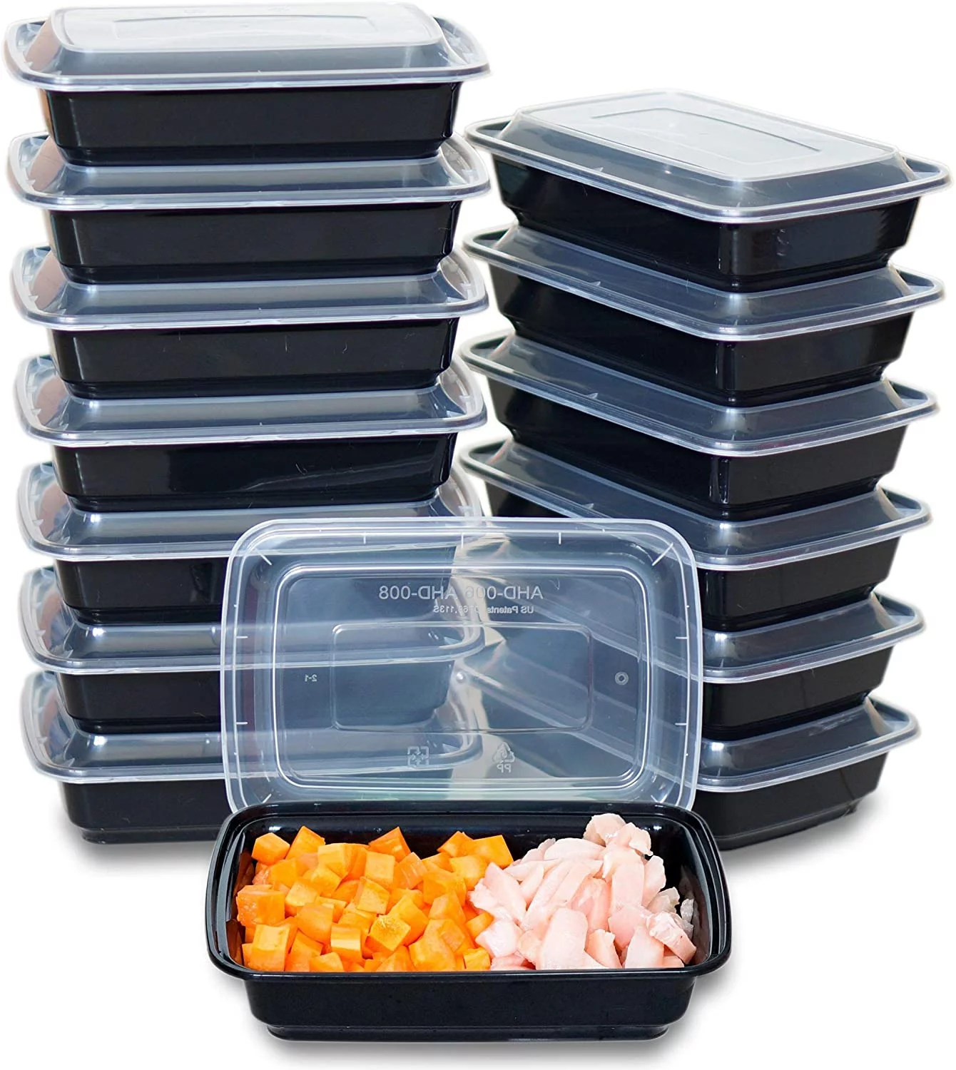 CTC Stackable Meal Prep Containers With Lids 32oz 50 Pack, Microwave | Freezer | Dishwasher Safe | BPA Free Lunch Boxes For Kids, Leakproof Food Storage Containers, Airtight Togo Bento Box For Adults