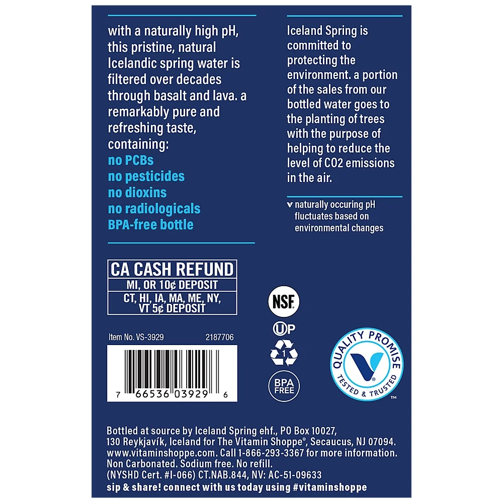 Iceland Natural Spring Water (15 Bottles / 1 Liter per bottle)