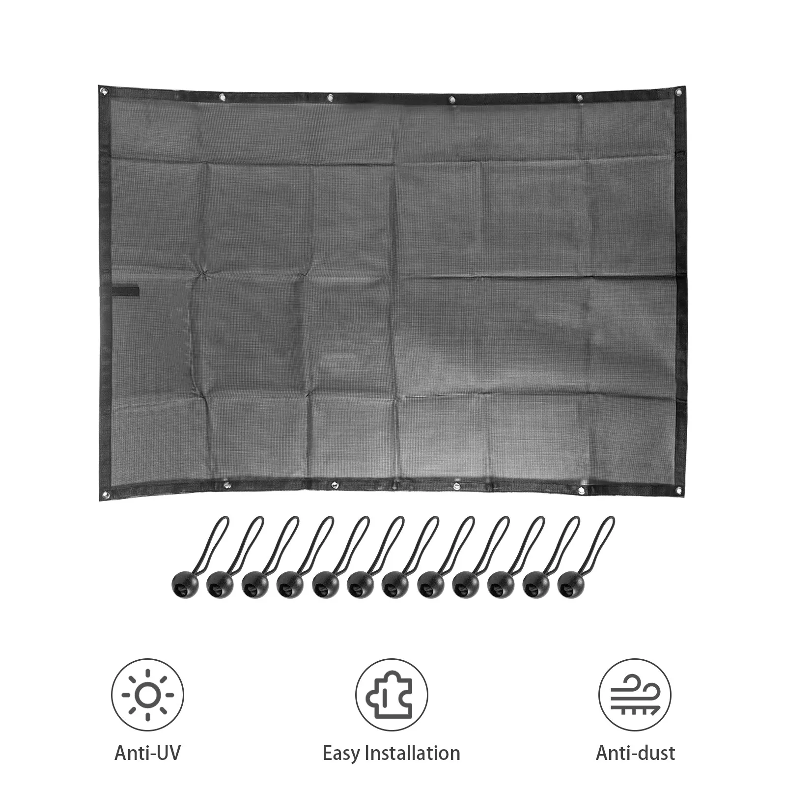 Mesh Bikini Soft Top Roof Cover Sunshade Screen UV Protection for Jeep Wrangler TJ 1997-2006 YJ 1987-1999