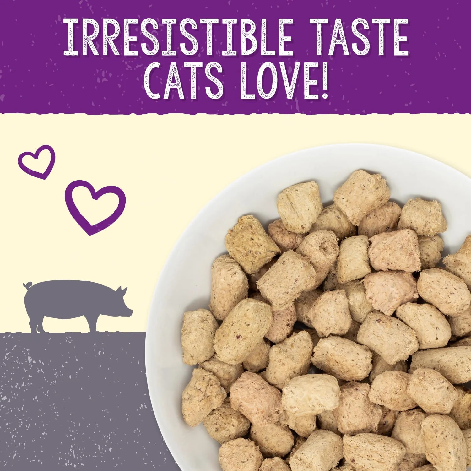 Stella & Chewy's Freeze-Dried Raw Cat Dinner Morsels  Grain Free, Protein Rich Cat & Kitten Food  Plate Lickin' Pork Recipe  3.5 oz Bag