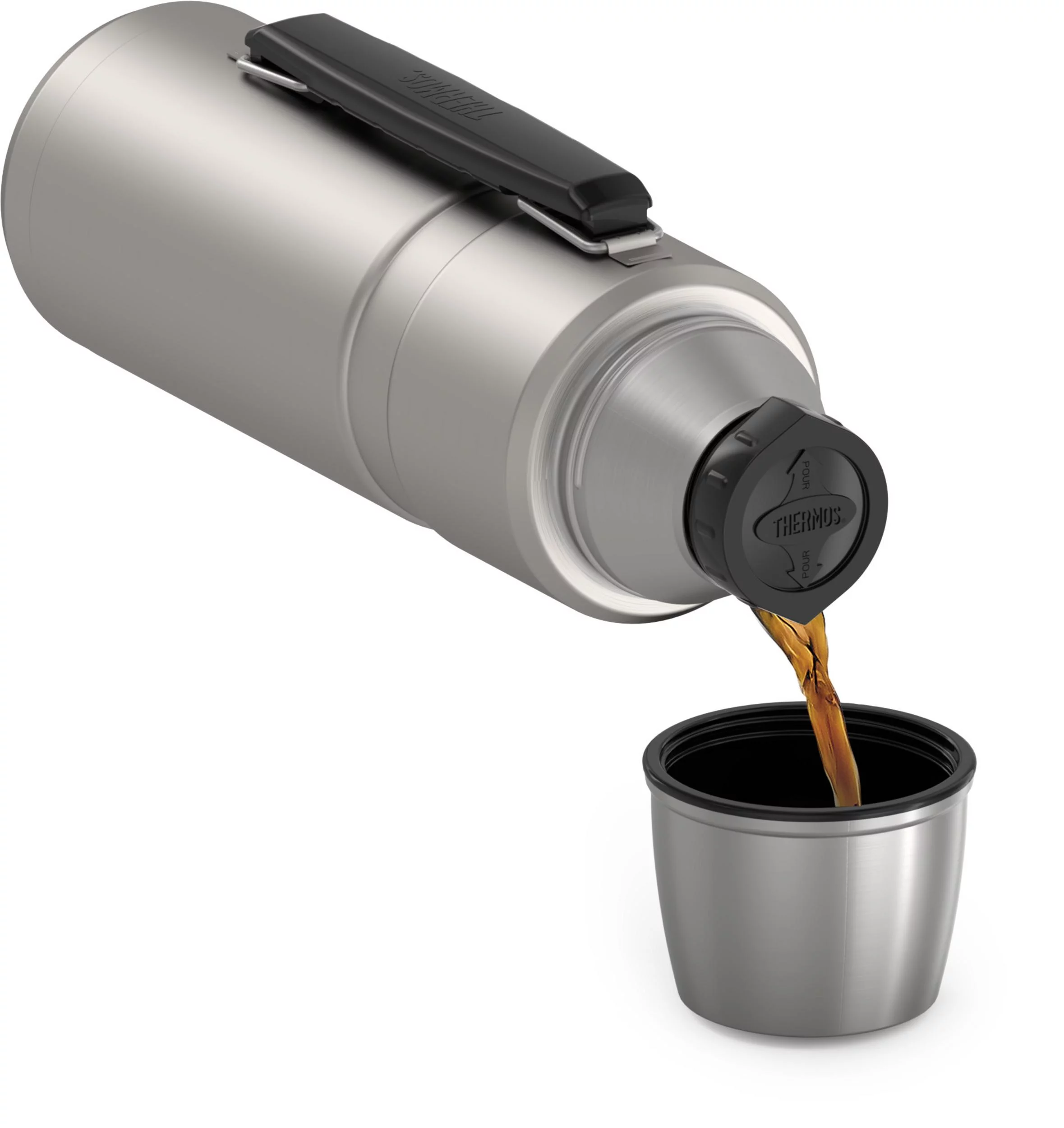 Thermos Stainless King Vacuum-Insulation Beverage Bottle, 2 Liters, Silver