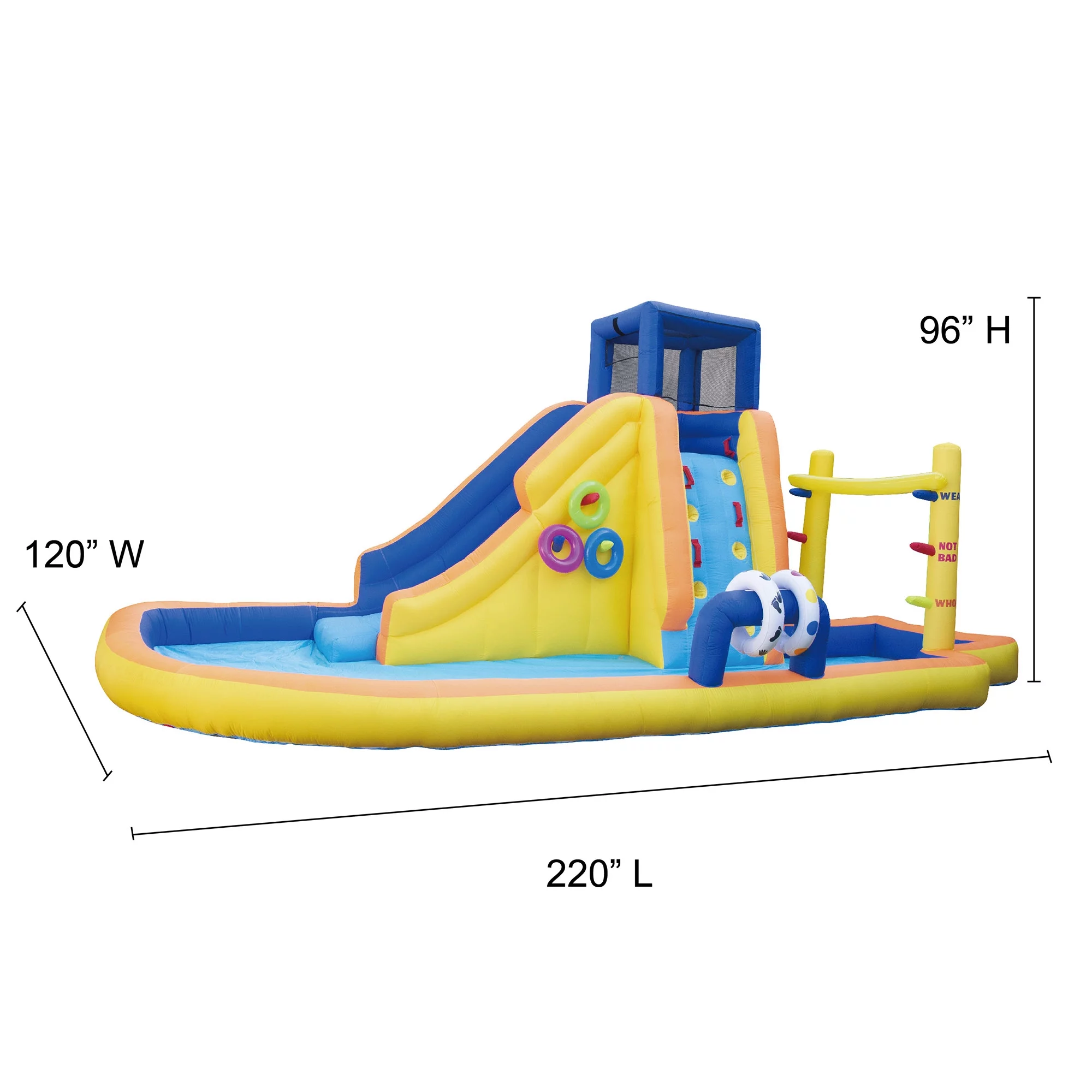 Banzai Inflatable Bouncer Water Game Park with Twister, Limbo, & Ring Toss