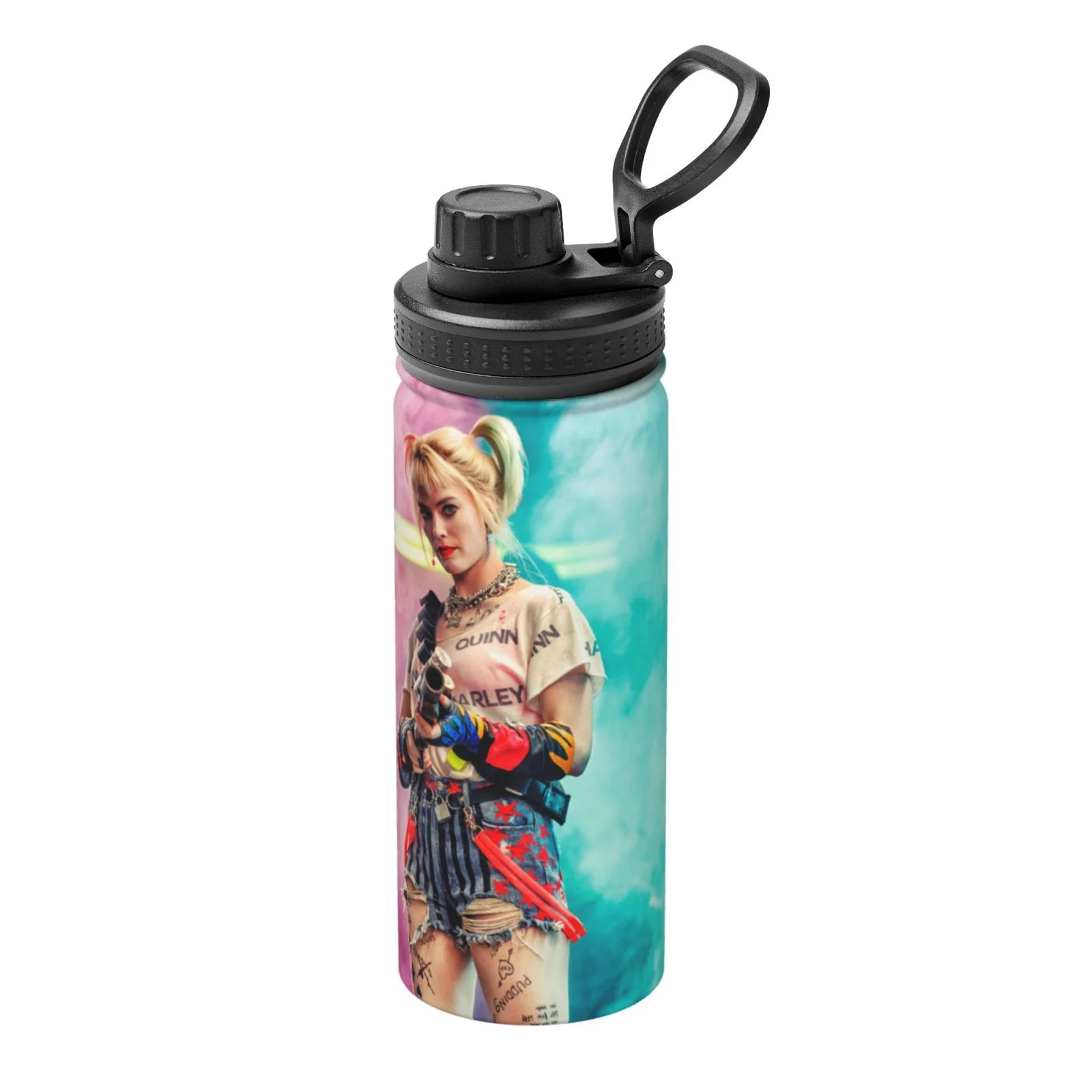 Harley Quinn Sports Insulated Water Bottles Kettle Stainless Steel Portable Cup18OZ For Travel Gym School