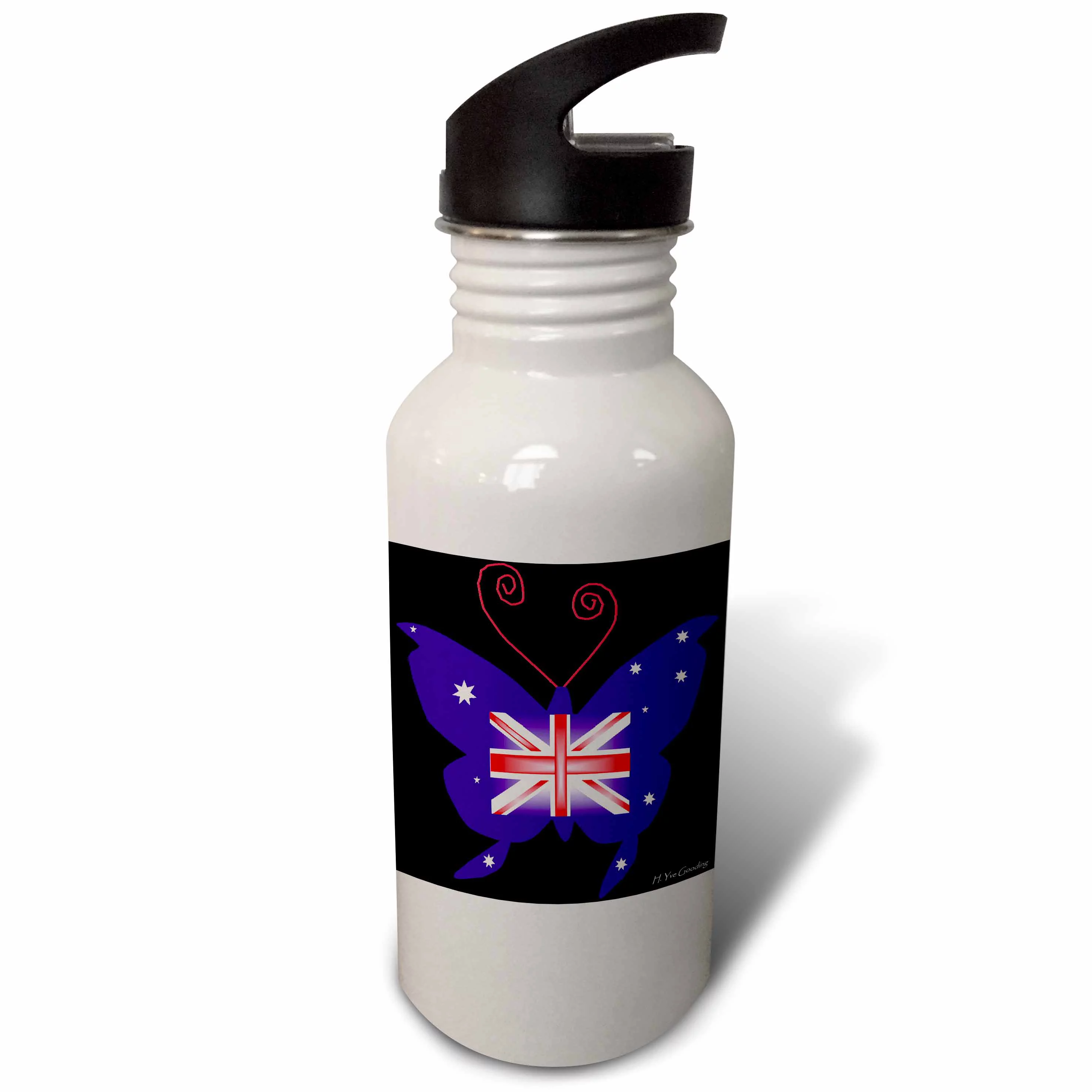 British Butterfly I 21 oz Sports Water Bottle wb-5892-1