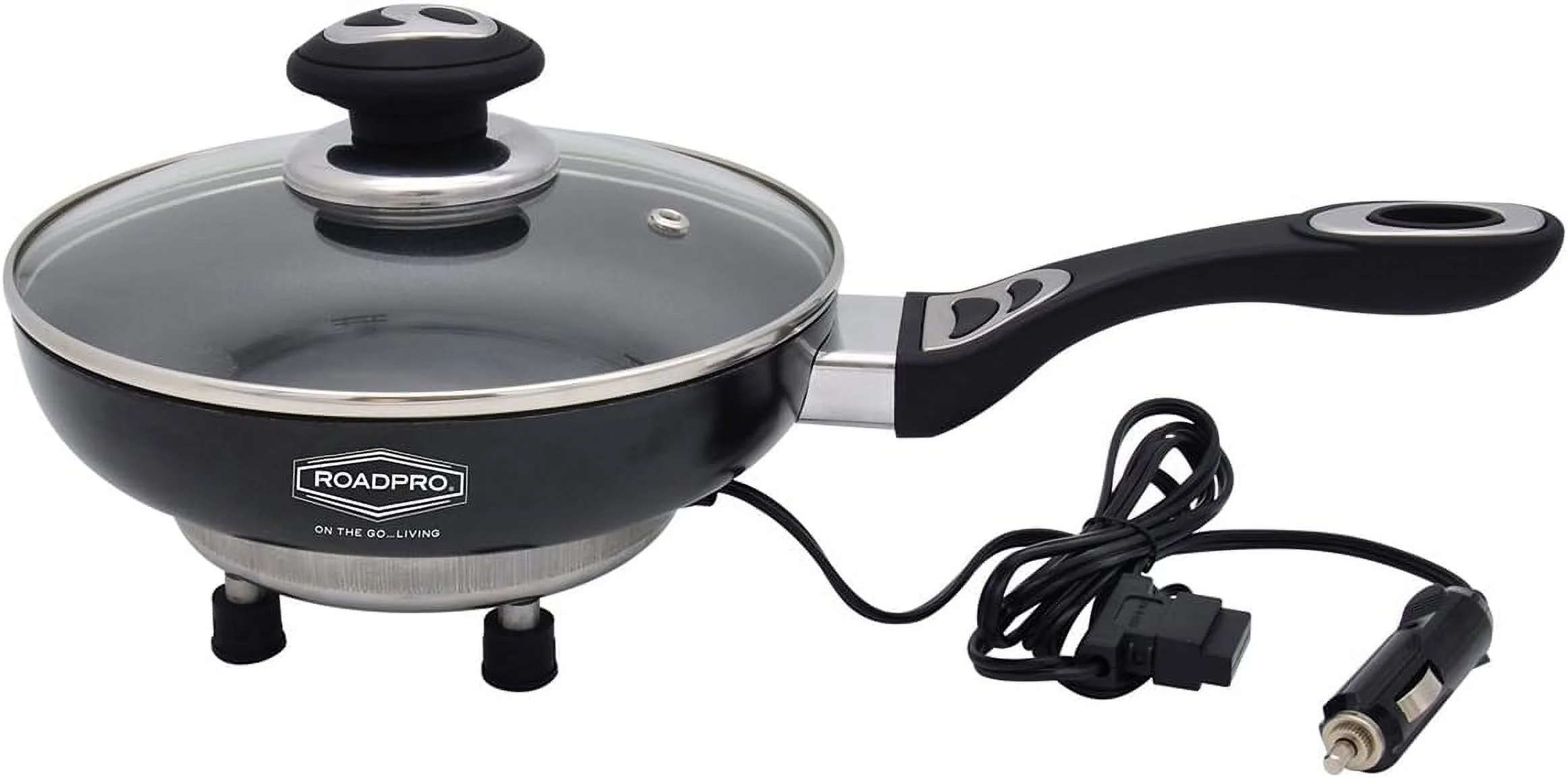 12V Power Supply Portable, Travel Frying Pan With Non-Stick Surface