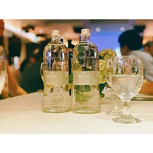 Alu Bolle (Sparkling) Natural Spring Mineral Water, 11 Fl Oz (10 Glass Bottles)