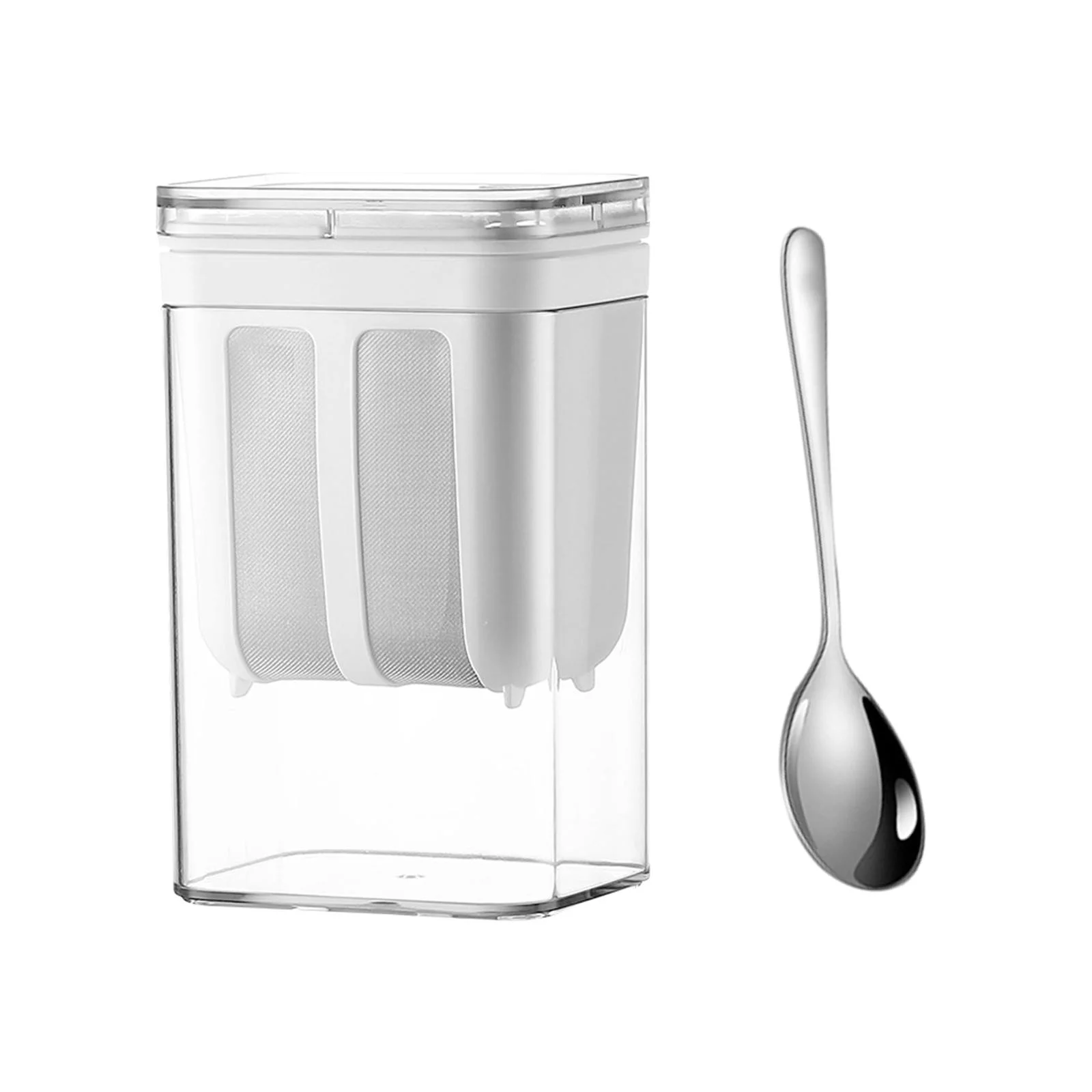 Greek Yogurt Strainer Food Strainer 1100ml Household Washable Kitchen Accessories Nut Milk Container with Lid with Fine Mesh for Picnic