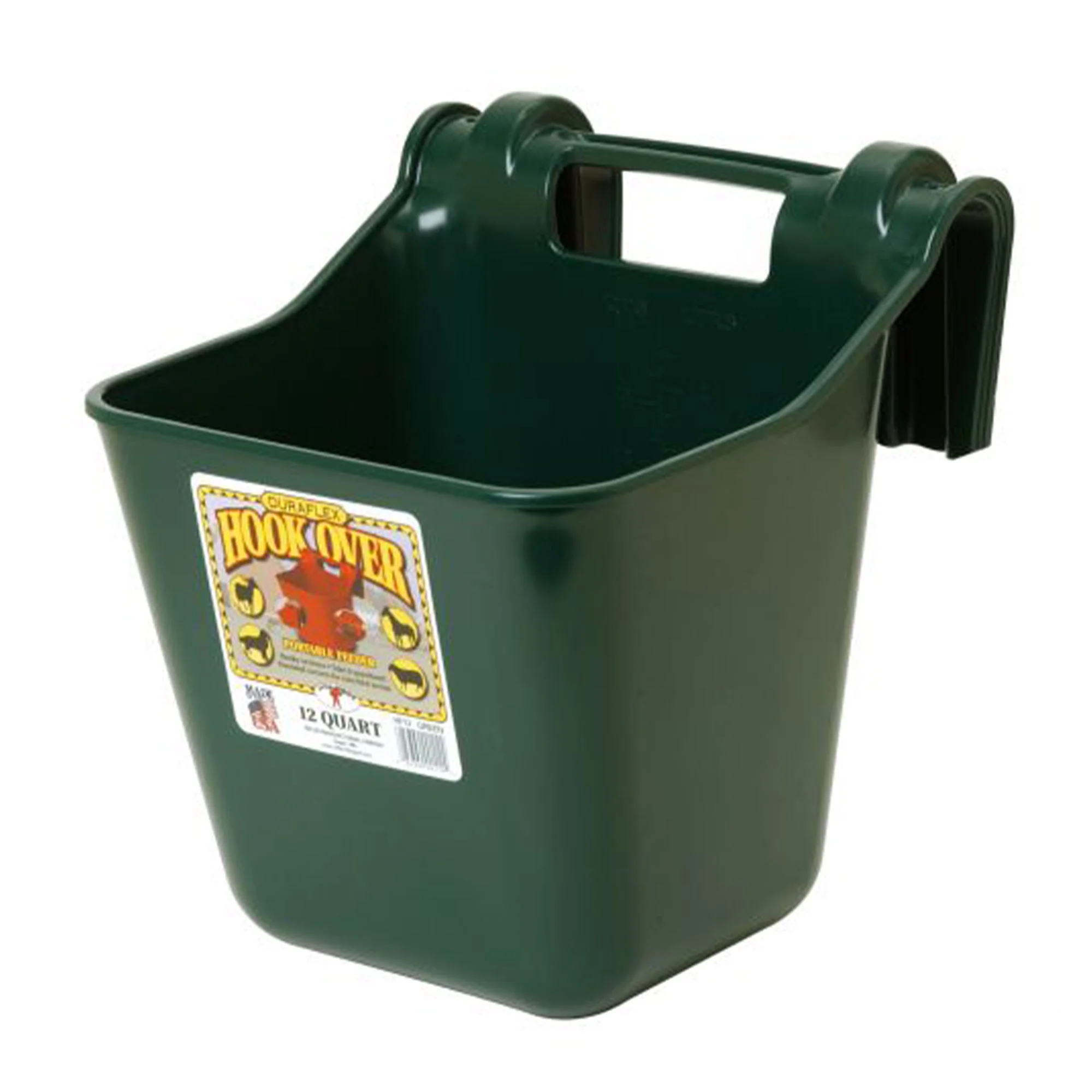 Little Giant 12 Quart Mountable Livestock & Pet Hook Over Feeder, Green