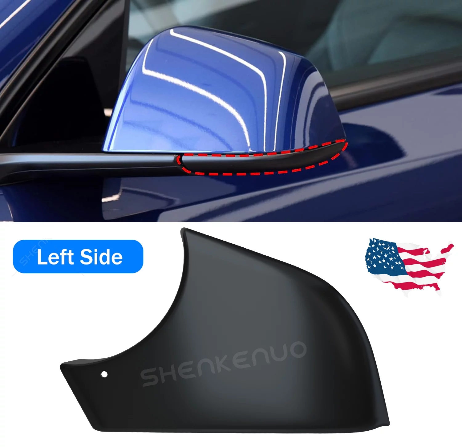 IHNZCB Left Driver Side View Mirror Lower Cover Cap Holder For Tesla Model Y 8202202,Y05
