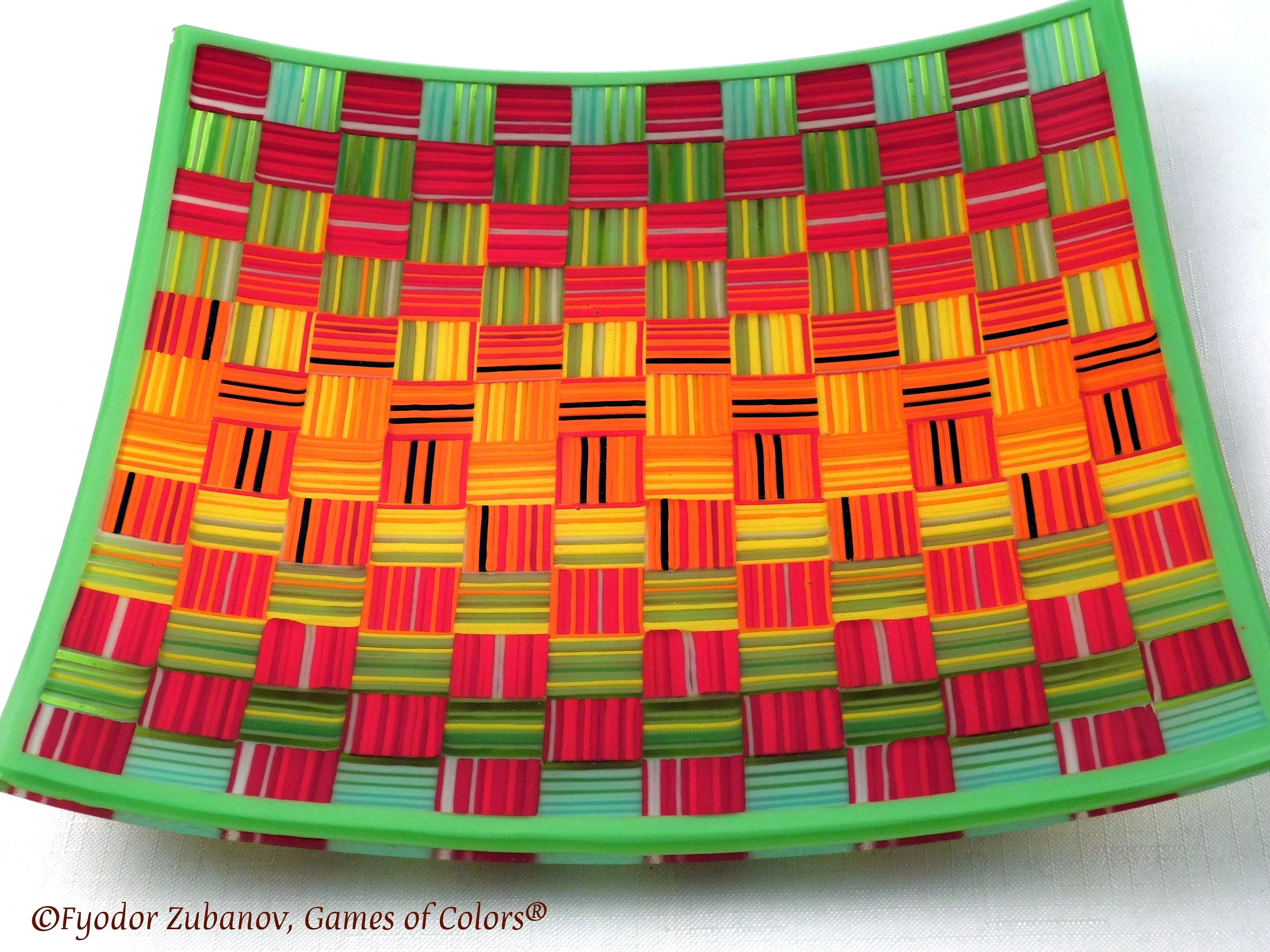 A decorative square plate 