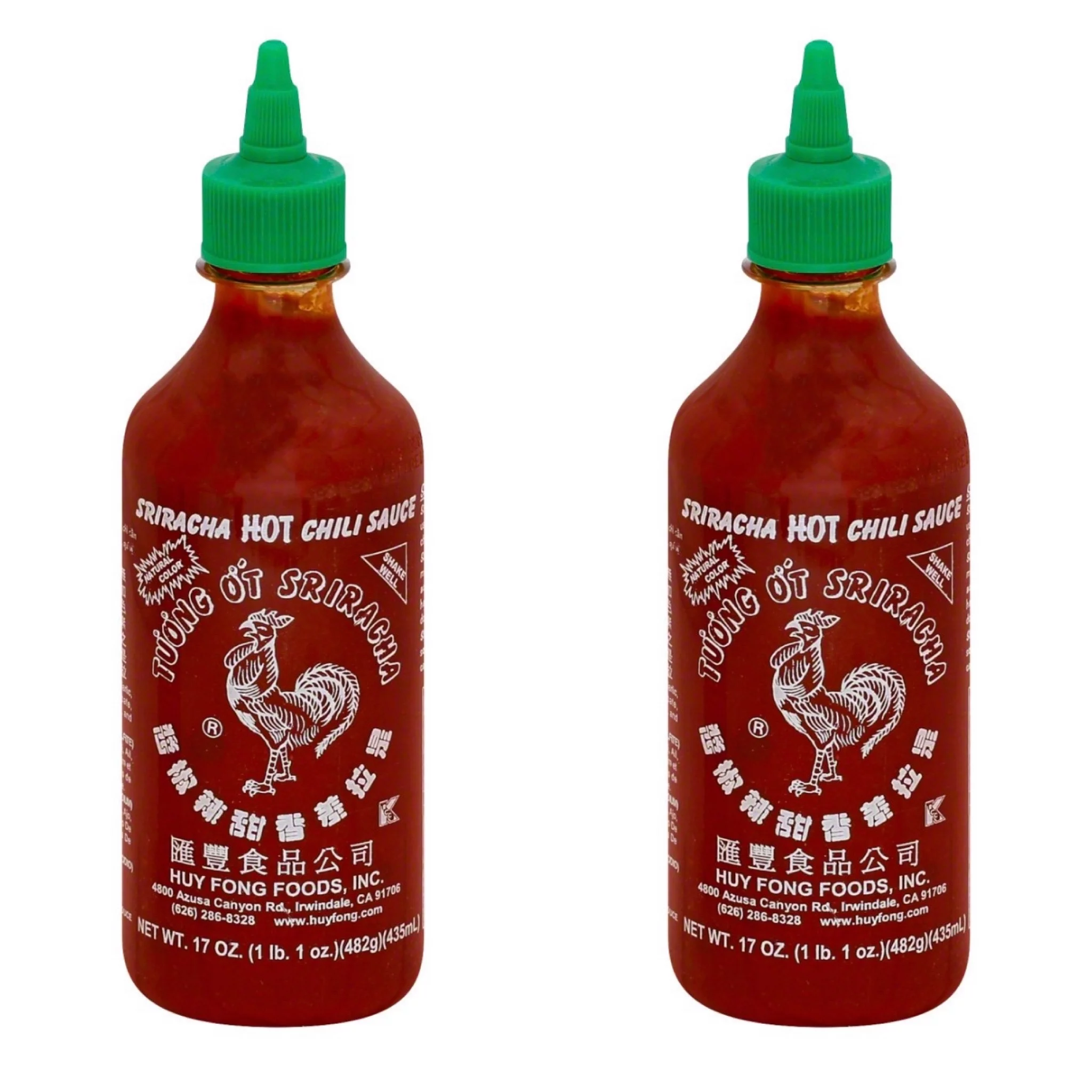 Huy Fong Sriracha Hot Chili Sauce, 17 oz Bottles, 2 pk