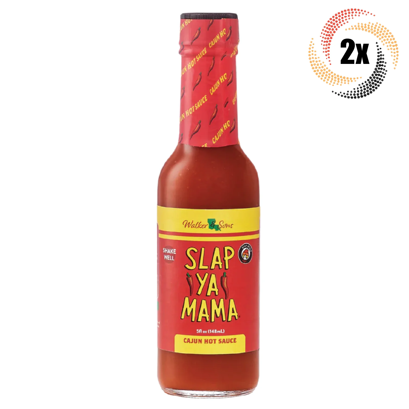 2x Bottles Walker & Sons Slap Ya Mama Original Cajun Pepper Hot Sauce | 5oz