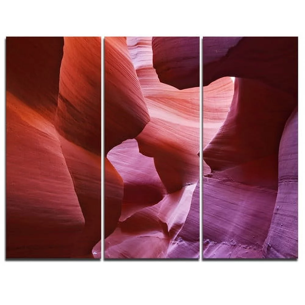Design Art Play of Light in Antelope Canyon - 3 Piece Graphic Art on Wrapped Canvas Set